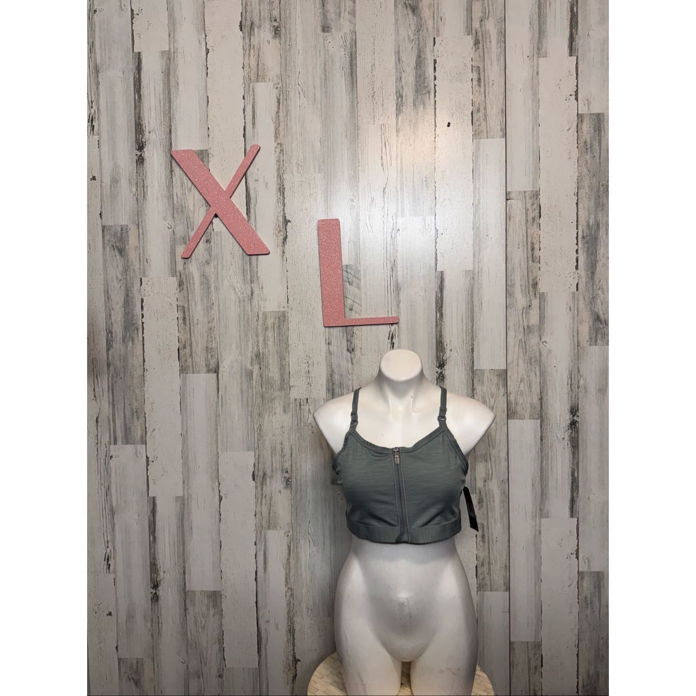 Nike Nike Dri-Fit Zip Front Sports Bra XL Gray — High Support Training Activewear Top Size ONE SIZE - 1 Thumbnail
