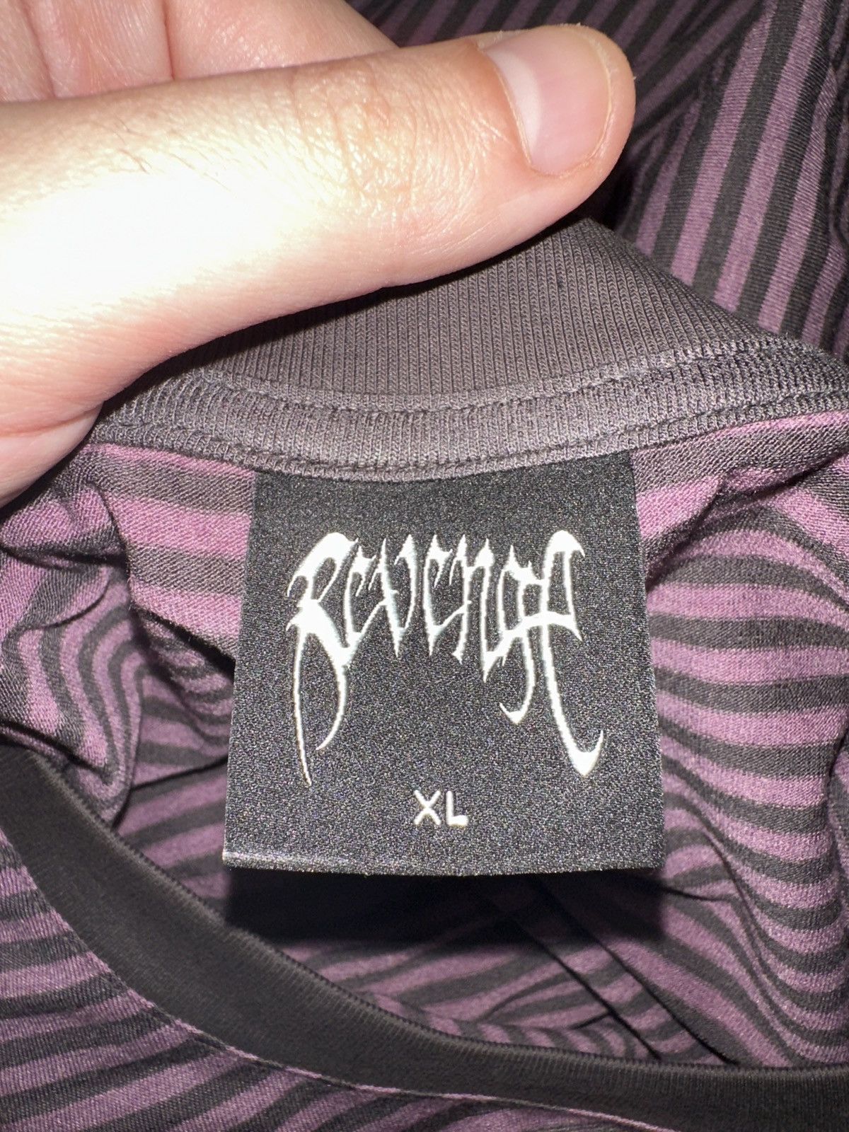Revenge X Bad Striped Long Sleeve Purple/Black Size US XL / EU 56 / 4 - 5 Thumbnail