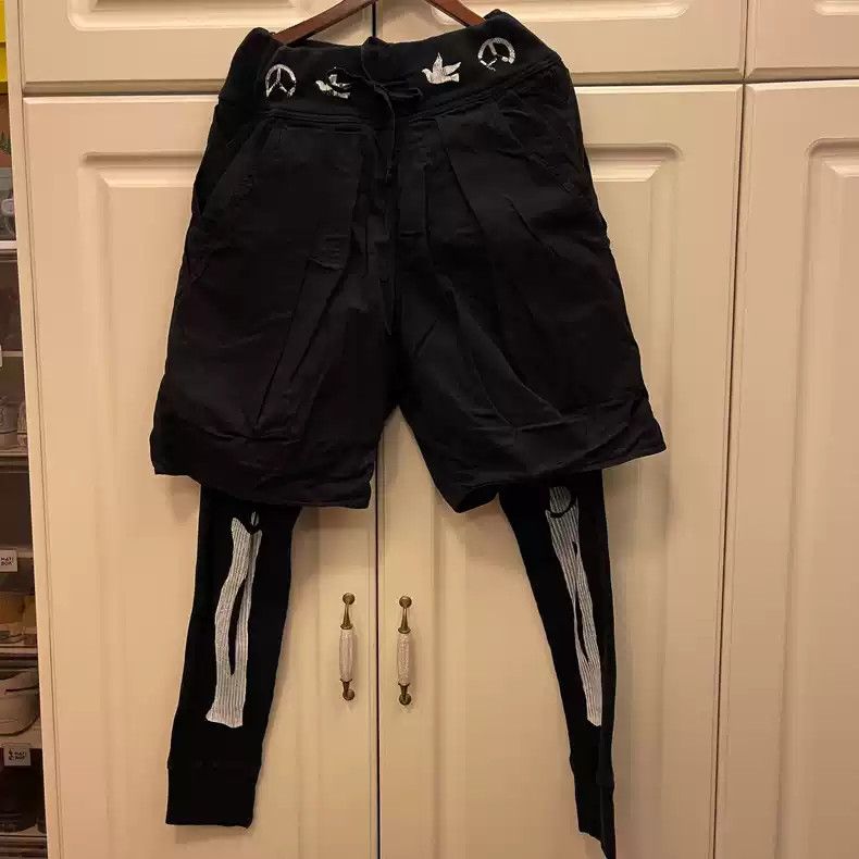 image of Kapital Skeleton Fake Two Trousers in Black, Men's (Size 34)