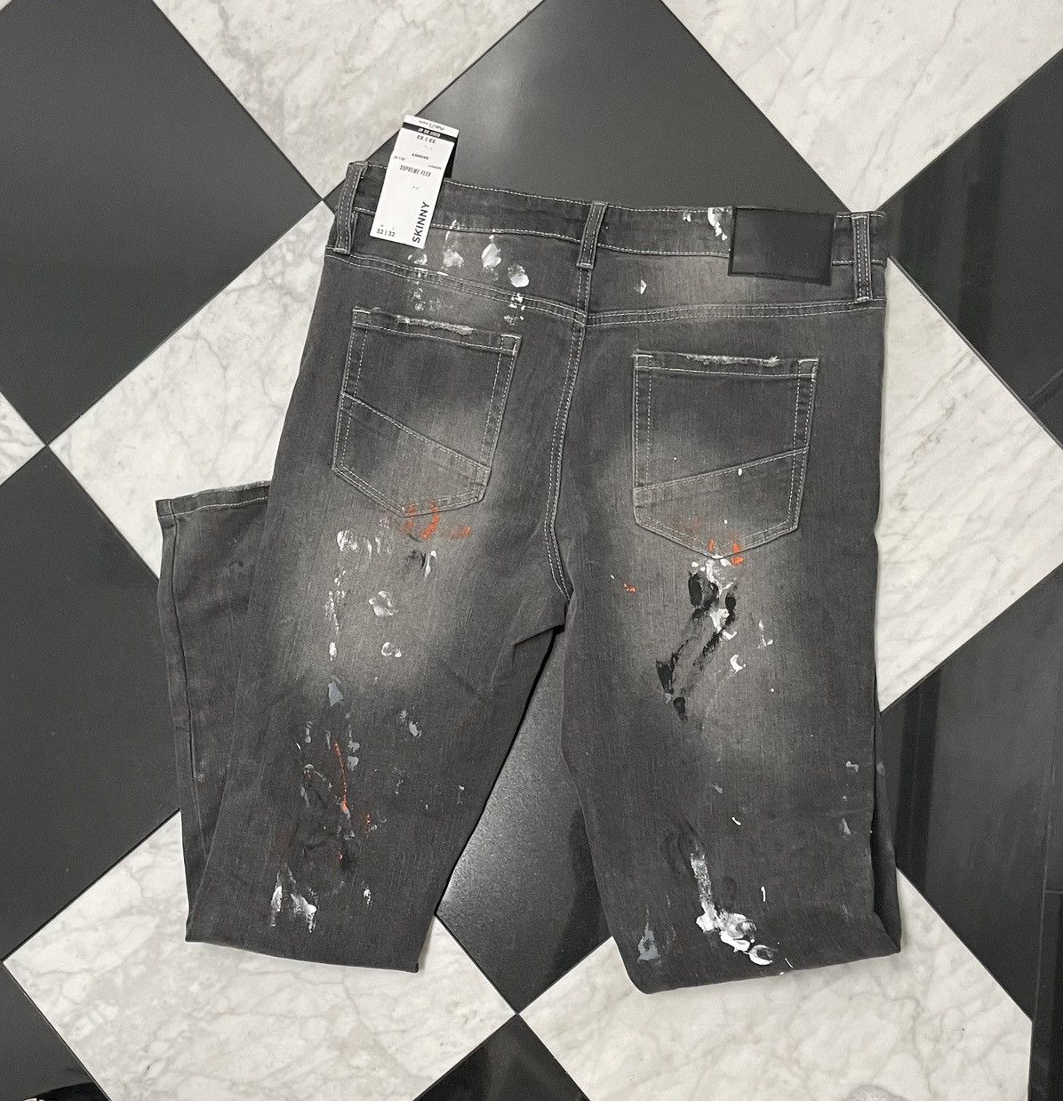 rue21 🔥 Distressed and painted skinny jeans Size US 32 / EU 48 - 3 Thumbnail