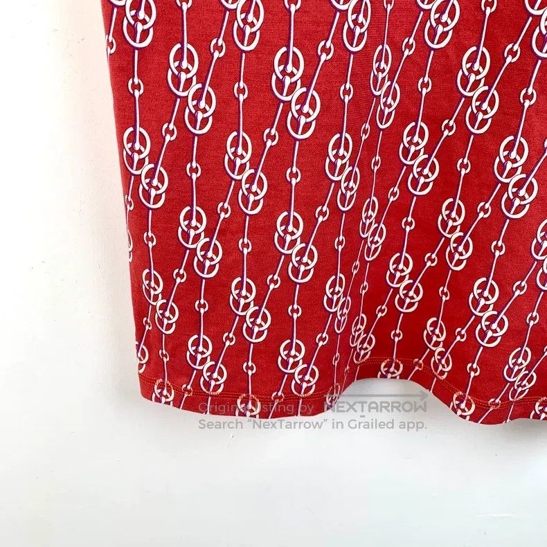 Hermes Hermes Red buckle printed full-print cotton round neck sho Size XS / US 0-2 / IT 36-38 - 4 Thumbnail