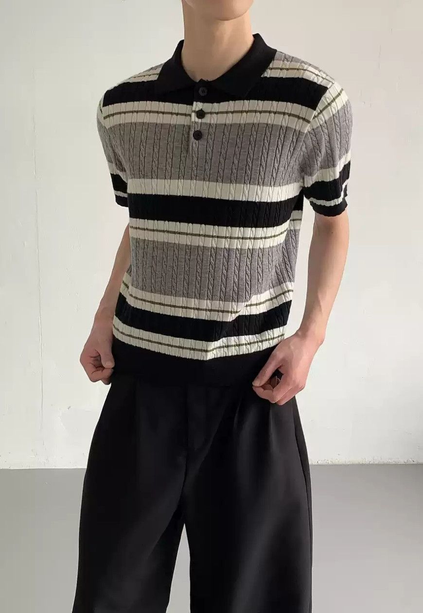 Other Men's Vintage Stripe Knit Polo Size US M / EU 48-50 / 2 - 5 Thumbnail