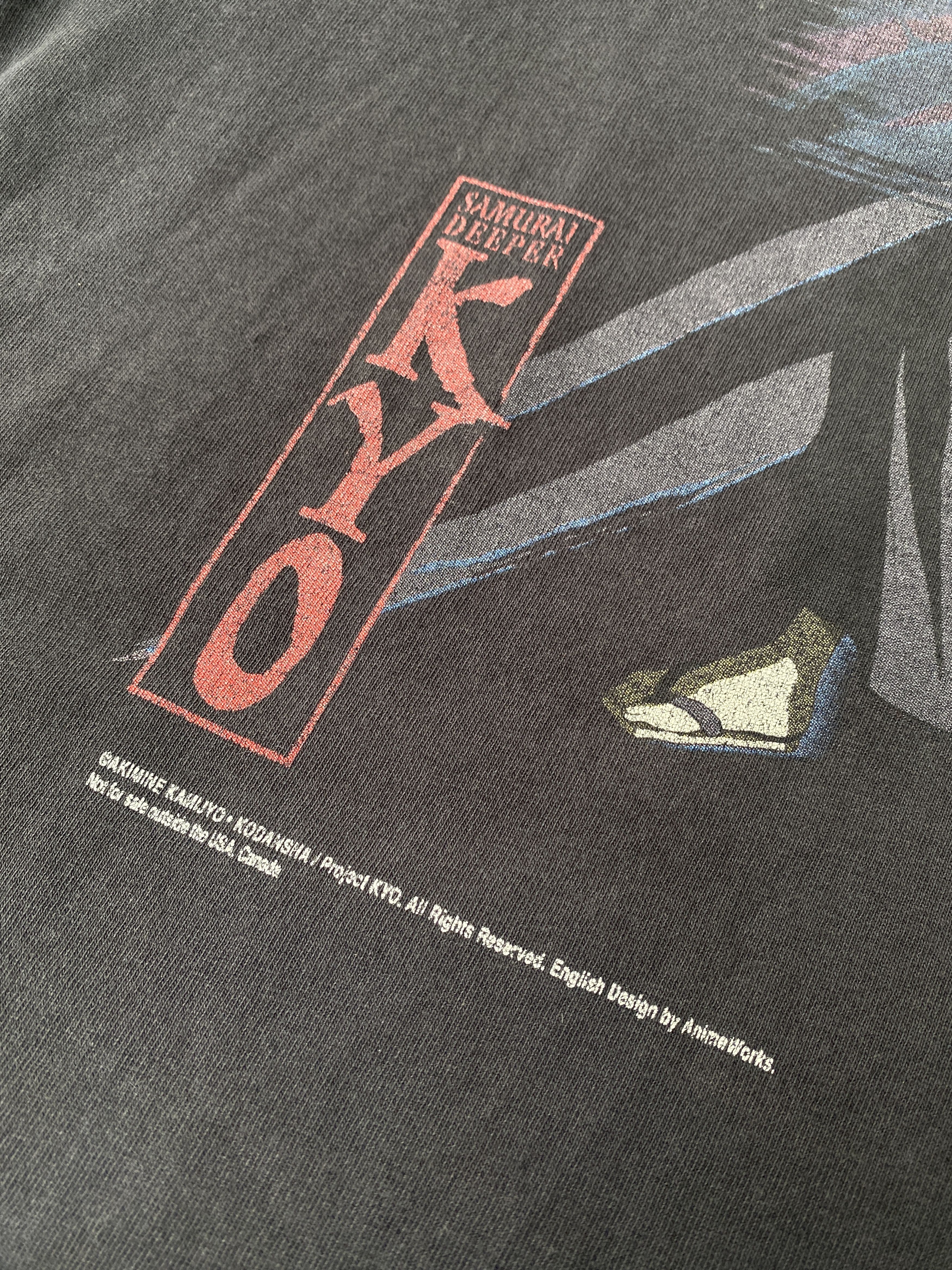 Anime Vintage 2000 Samurai Deeper Kyo Anime Distressed Graphic Tee Size US XL / EU 56 / 4 - 4 Thumbnail