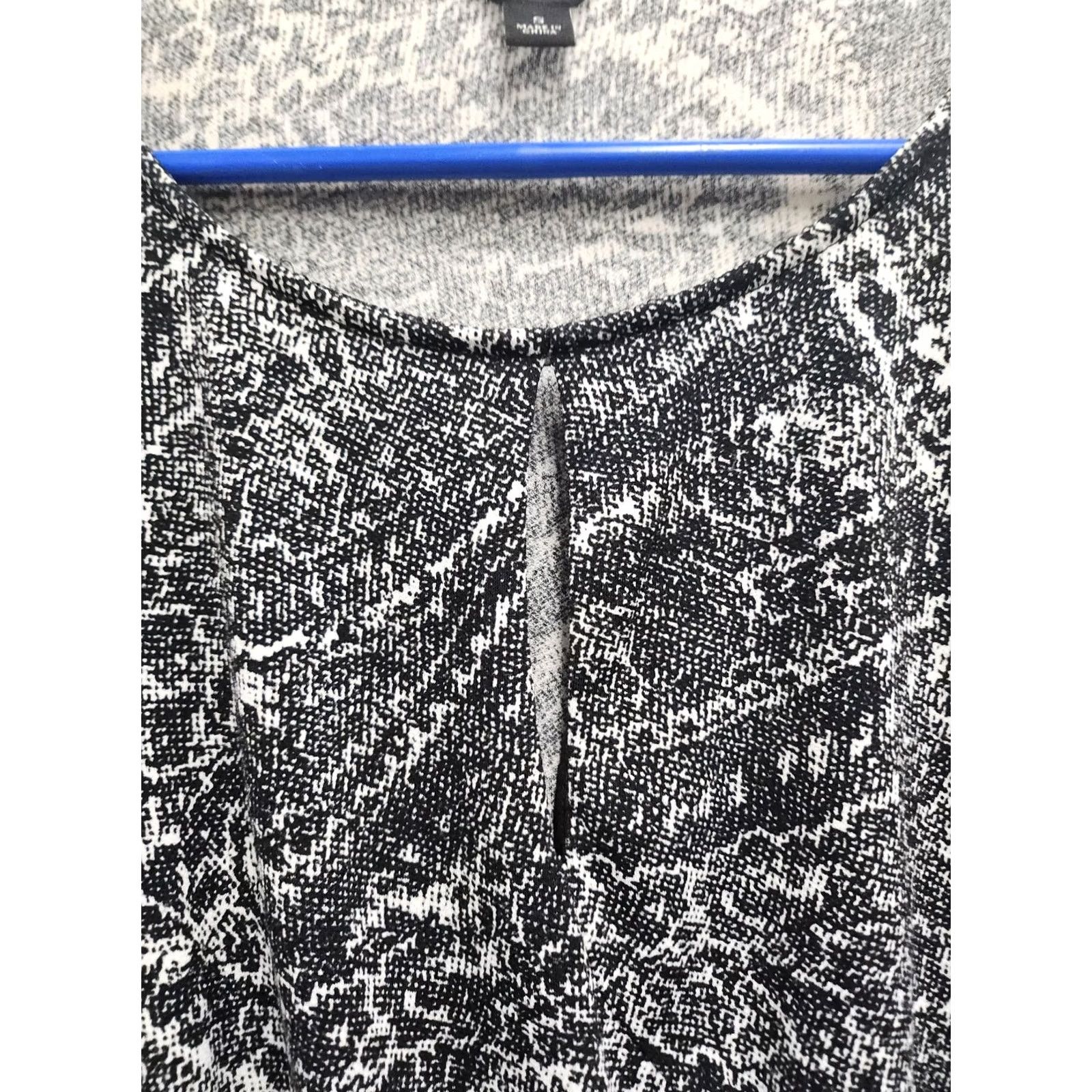 Ann Taylor Ann Taylor Top Womens Small Black White Paisley Long Sleeves Ruched Office Size S / US 4 / IT 40 - 2 Thumbnail
