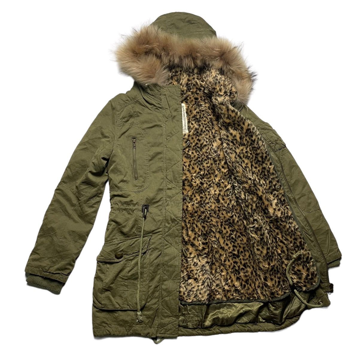 If Six Was Nine 🇯🇵 INGNI LEOPARD FUR SHERPA MULTIPOCKET HOODIE PARKA JACKET Size M / US 6-8 / IT 42-44 - 1 Thumbnail