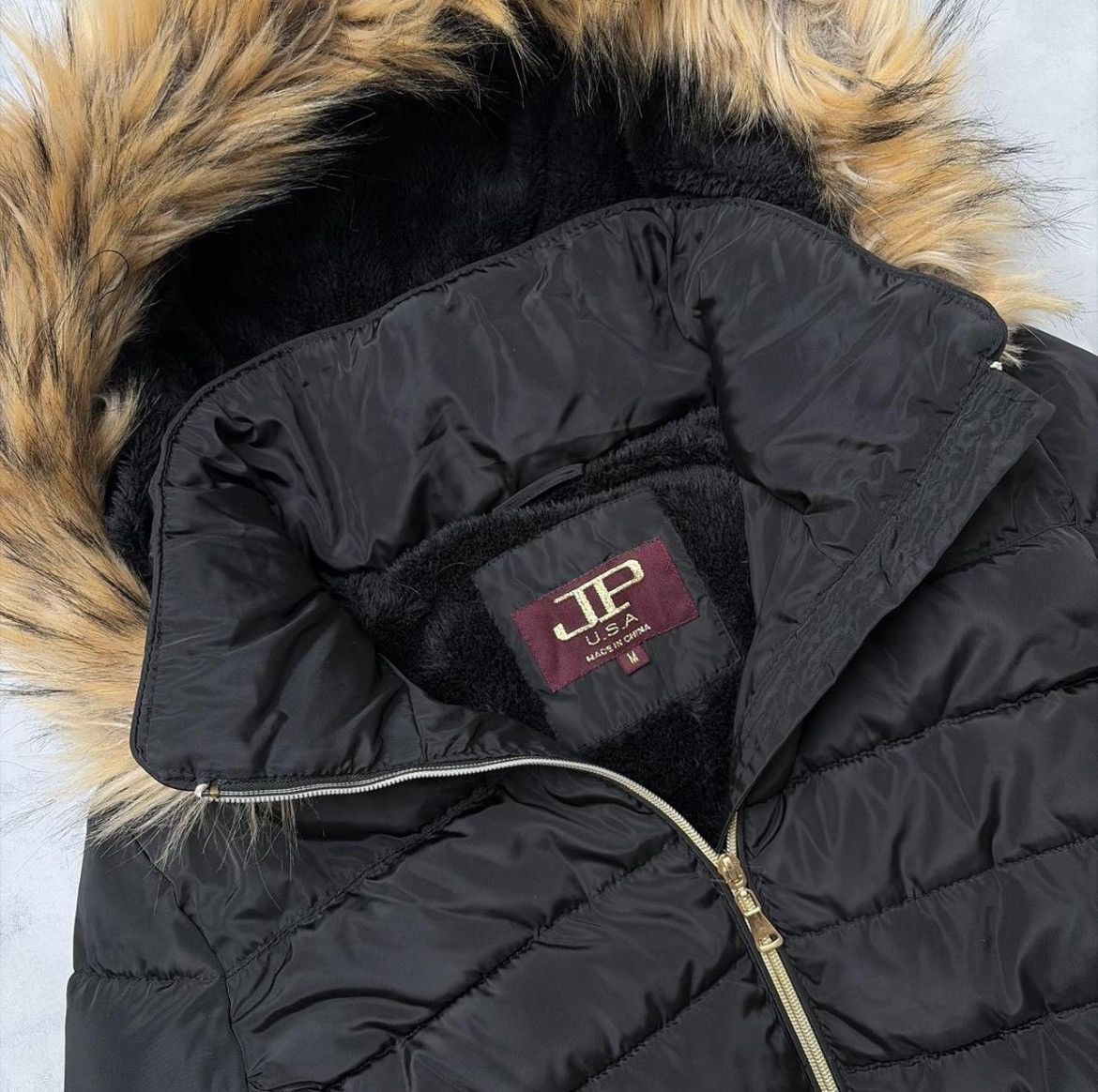 Other Y2K Black JP USA Grunge Faux Fur Hooded Puffer Jacket Size M / US 6-8 / IT 42-44 - 5 Thumbnail