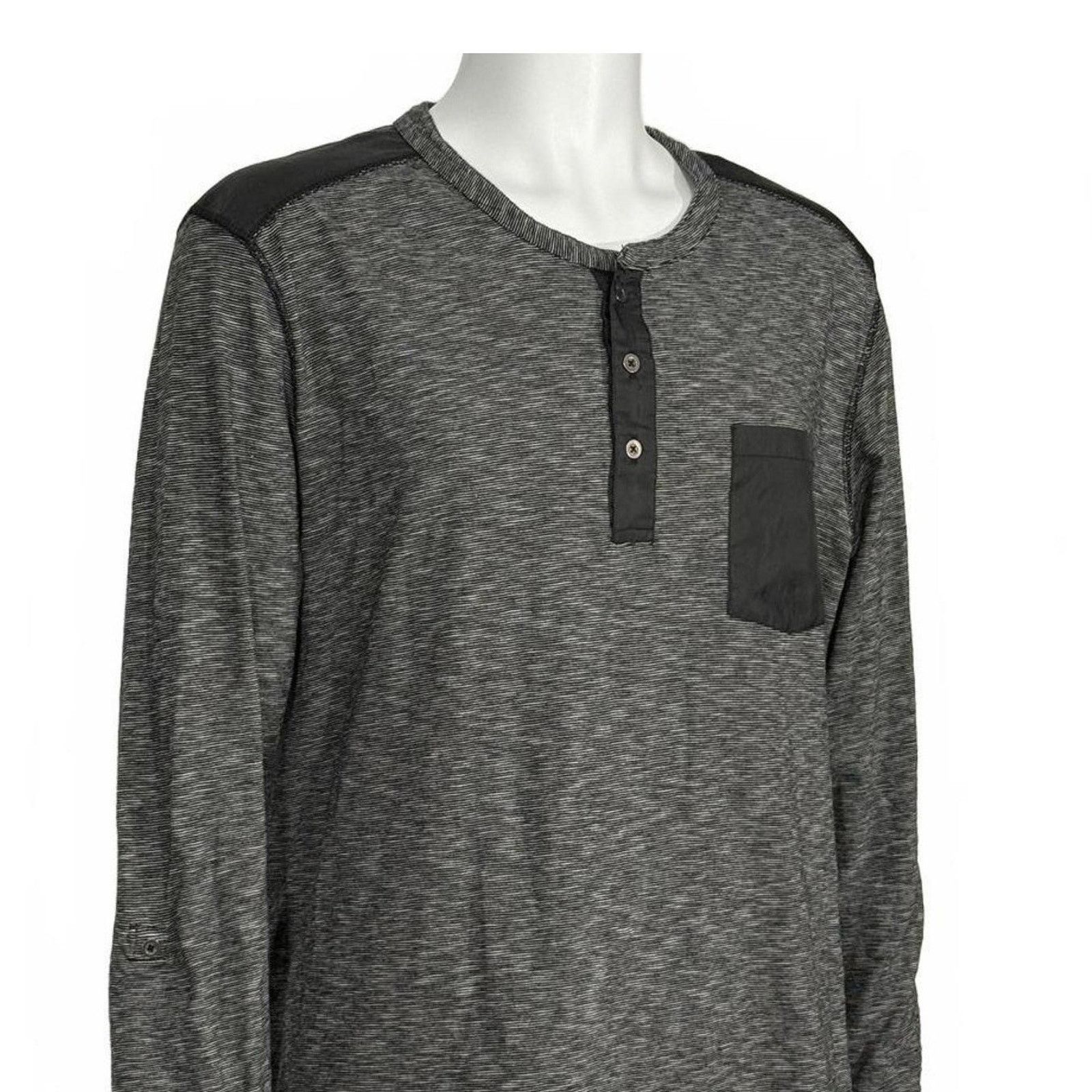 I.N.C INC Men's Long Sleeve Henley T-Shirt Heather Gray XXL Size US XXL / EU 58 / 5 - 2 Thumbnail