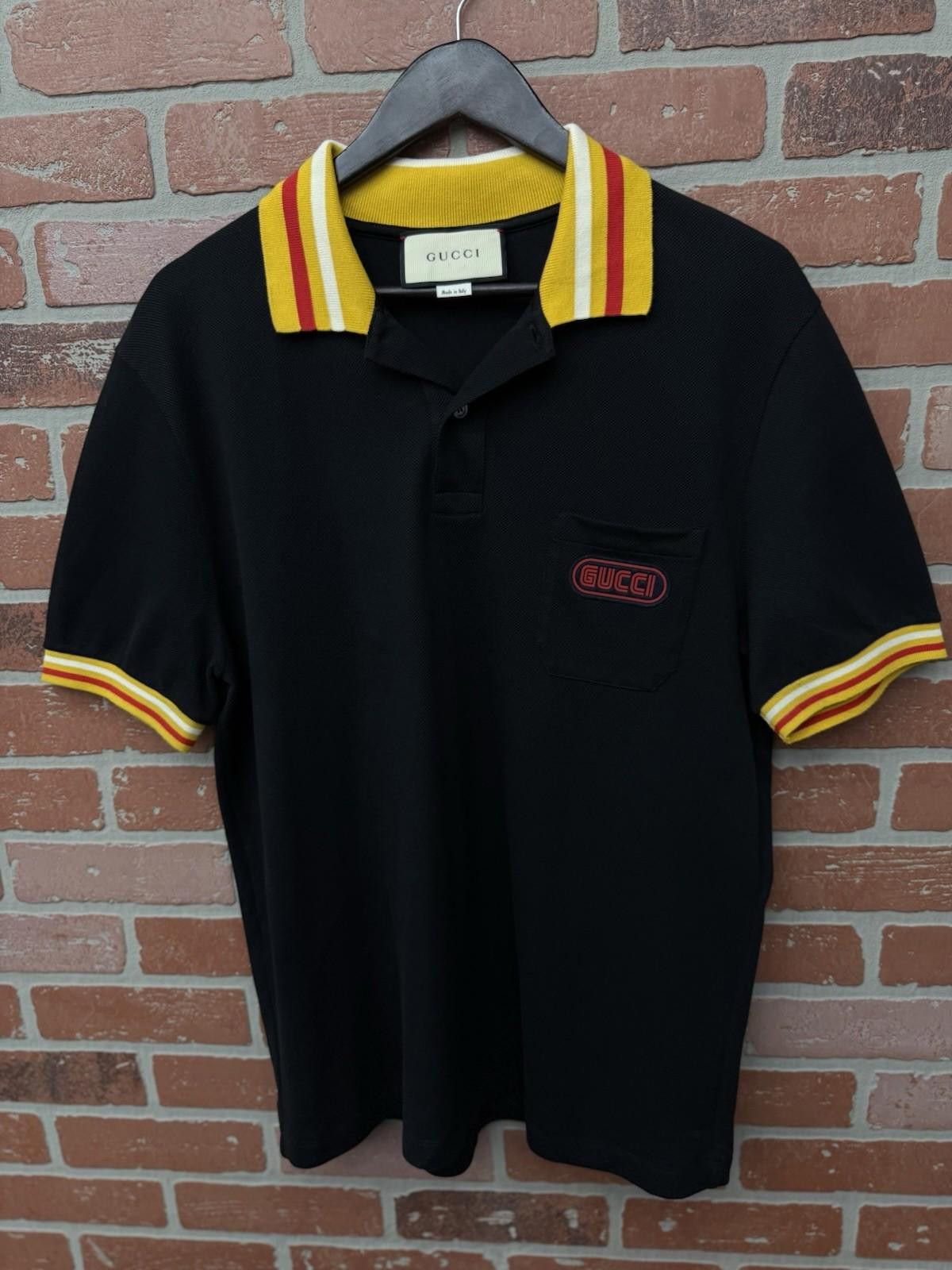Gucci Gucci Polo T Shirt Black/Yellow Size XL $850 Retail Size US XL / EU 56 / 4 - 2 Thumbnail