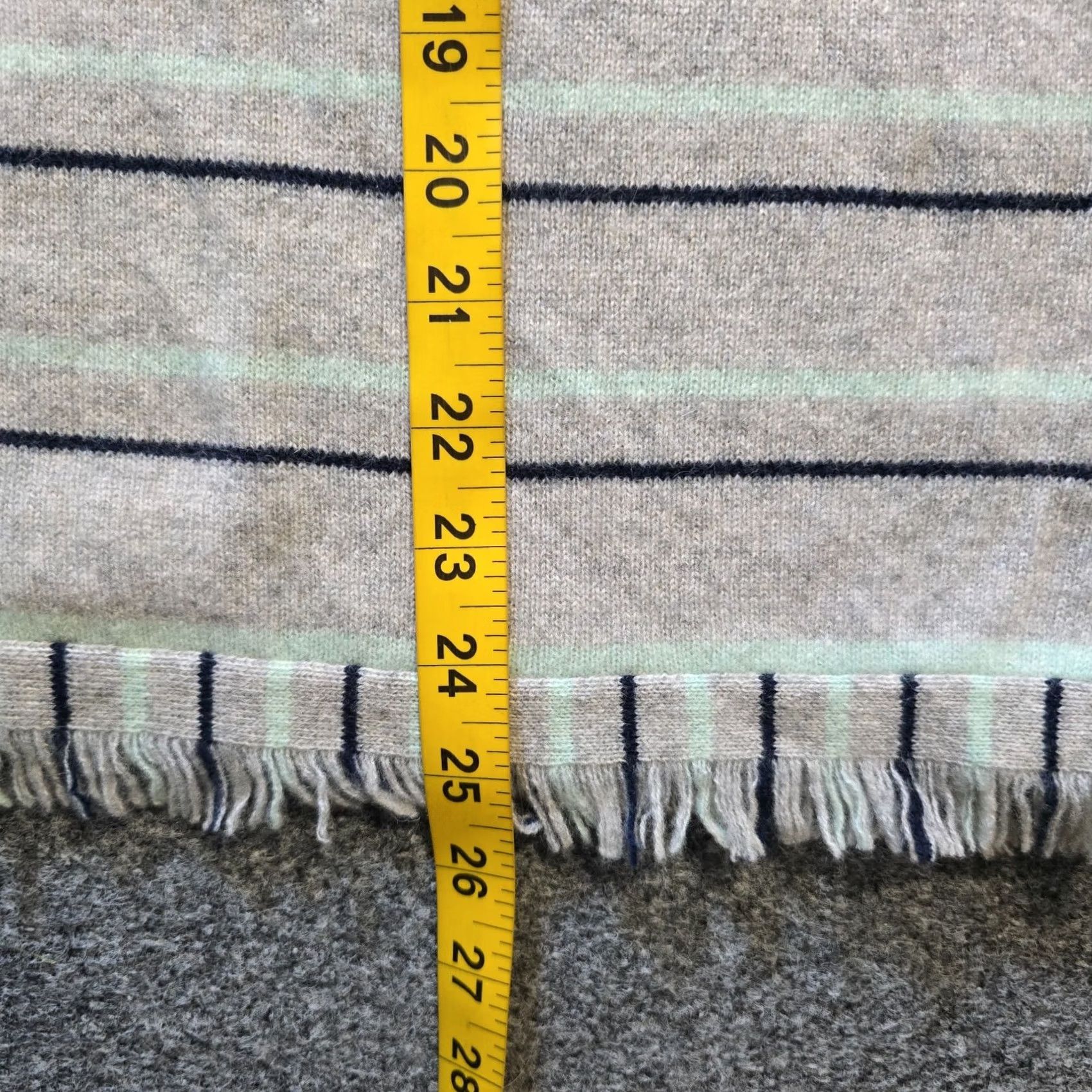 Charter Club Charter Club Sweater Womens Size Small Gray Cashmere Striped Fringe Soft Cozy Size S / US 4 / IT 40 - 6 Thumbnail