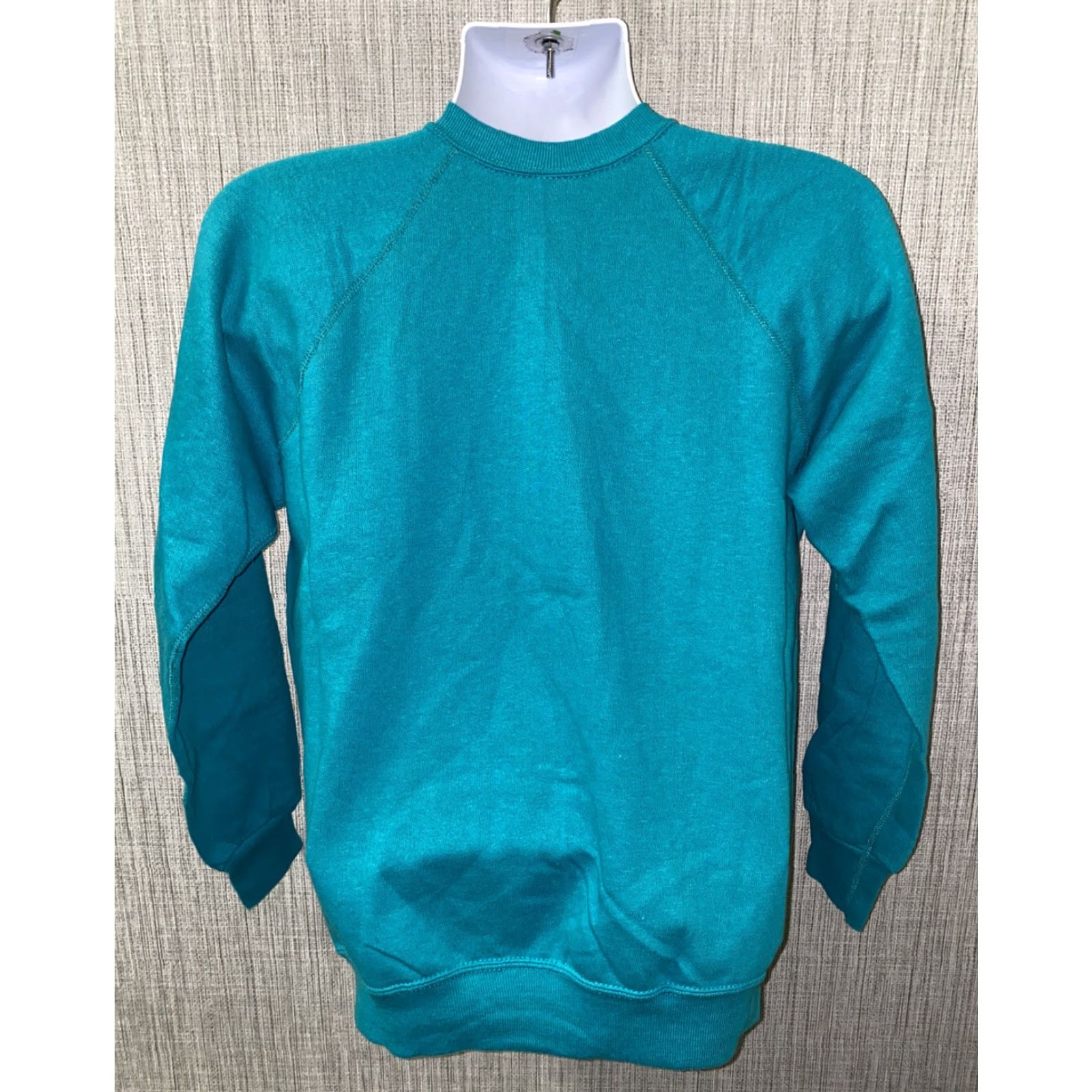 Altea VINTAGE Unbranded Teal Fleece Lined HANDPAINTED Crewneck Sweater Adult Medium USA Men Size US M / EU 48-50 / 2 - 4 Thumbnail