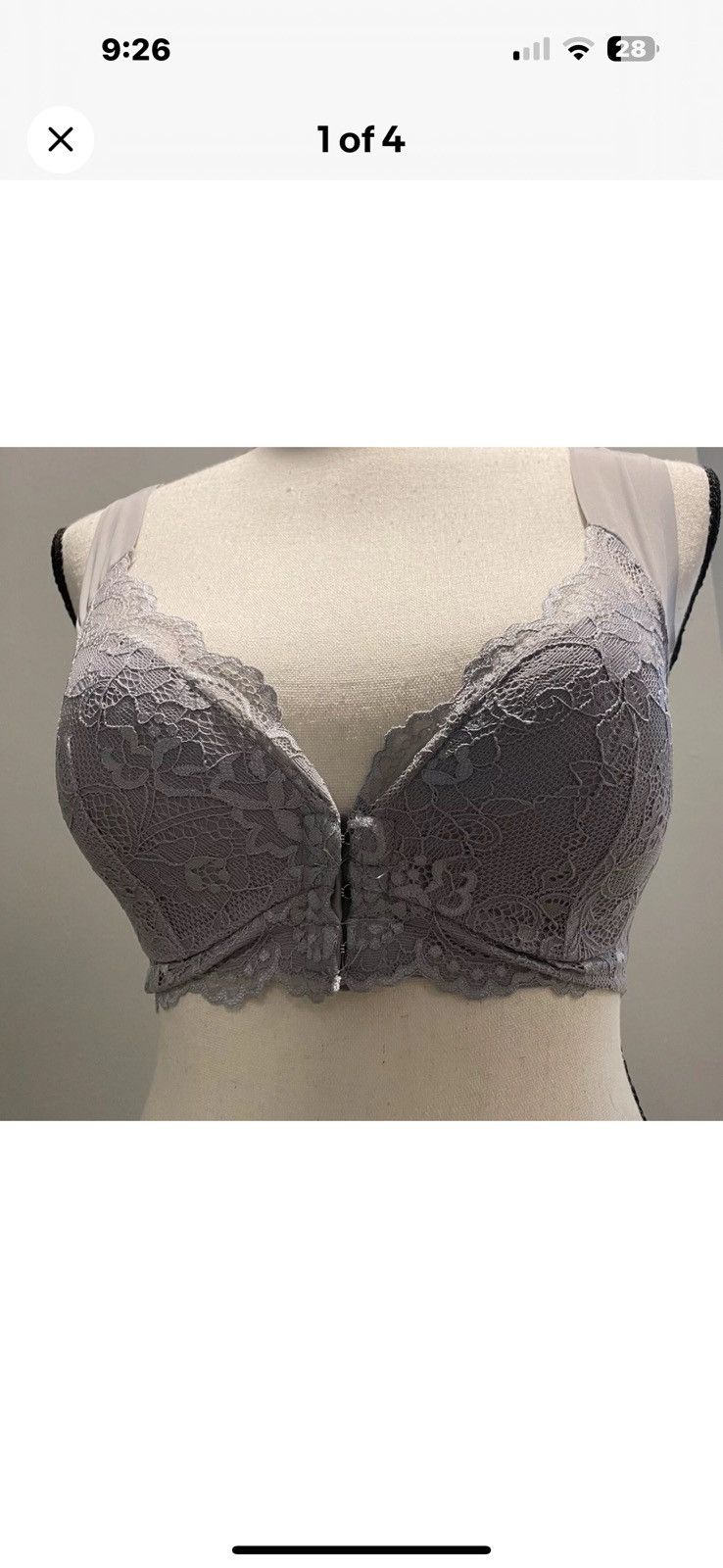 Other NEW Gray Adjustable Front Hook Fashion Bra (3) Avalable Size ONE SIZE - 3 Thumbnail