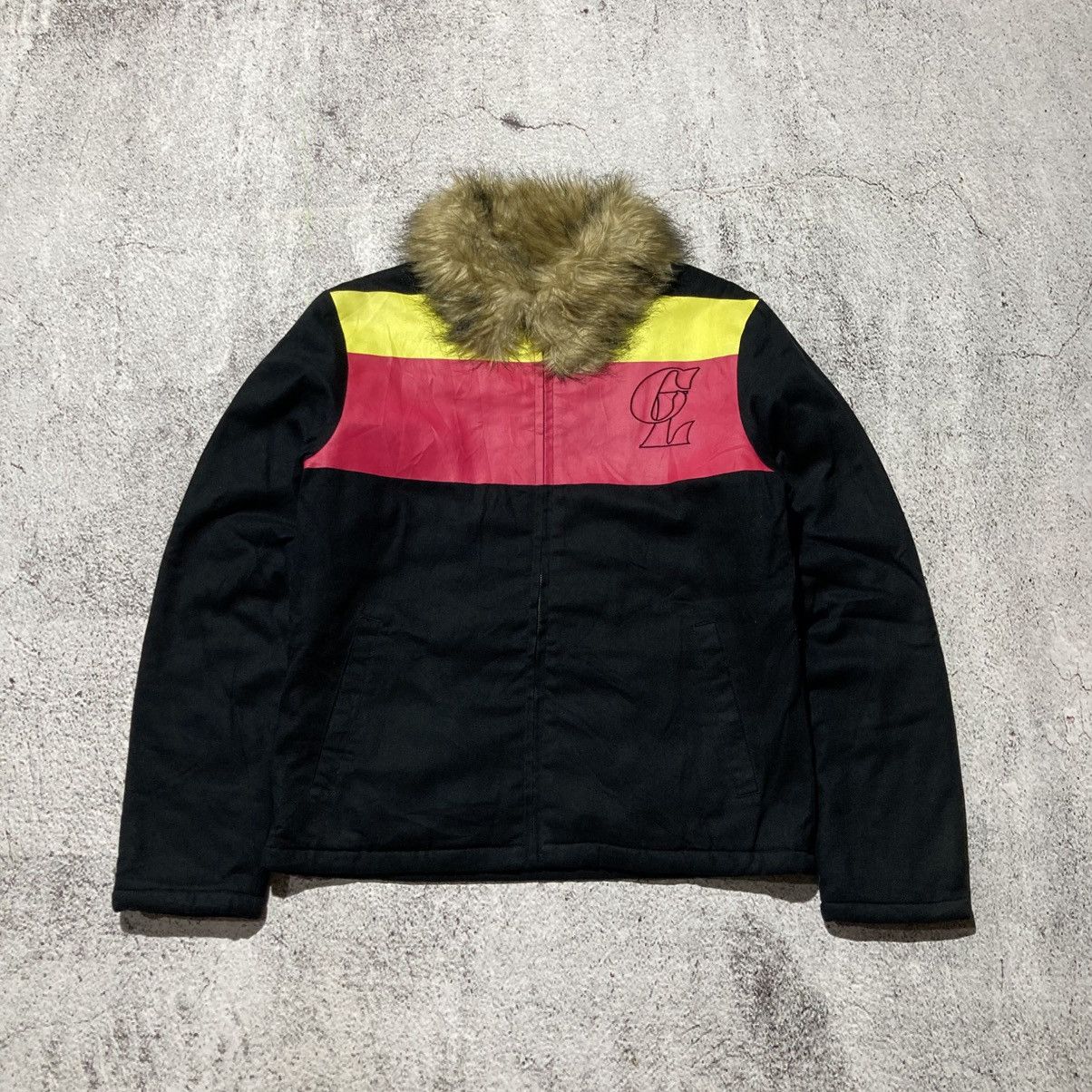 Japanese Brand 2000s CocoLulu Canvas Fur Work Jacket Black Punk Style Size US M / EU 48-50 / 2 - 1 Thumbnail