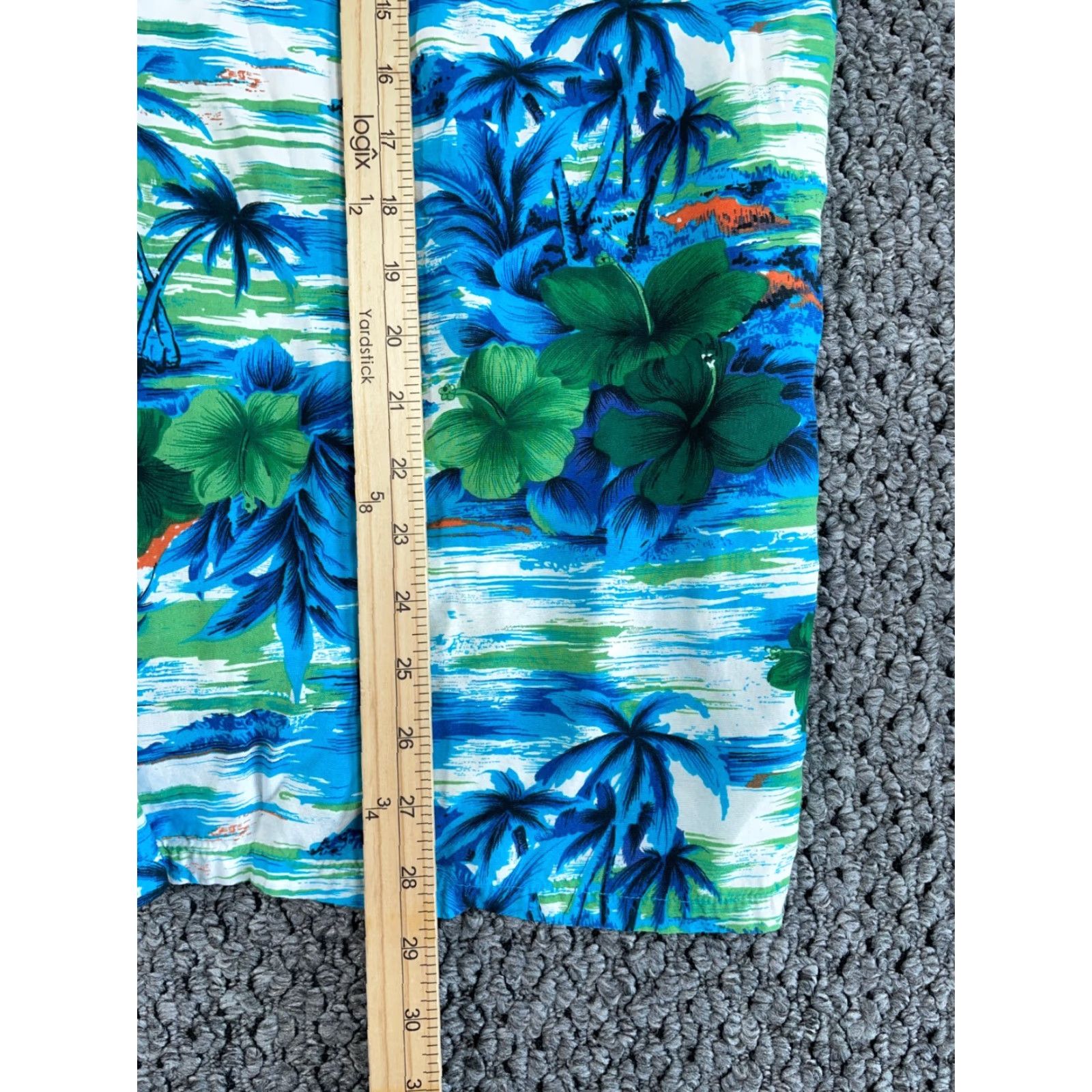 Vintage Kennington Hawaiian Shirt Adult XL Blue Rayon Button-Up Short Sleeve Floral Palm Trees Mens Size US XL / EU 56 / 4 - 7 Thumbnail