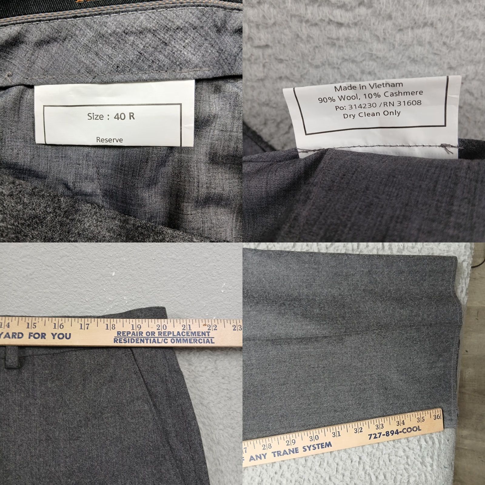 Jos. A. Bank Jos. A. Bank Reserve Pants Men 40R Gray Wool Cashmere Zignone Italy Fabric NWT Size US 40 / EU 56 - 8 Thumbnail