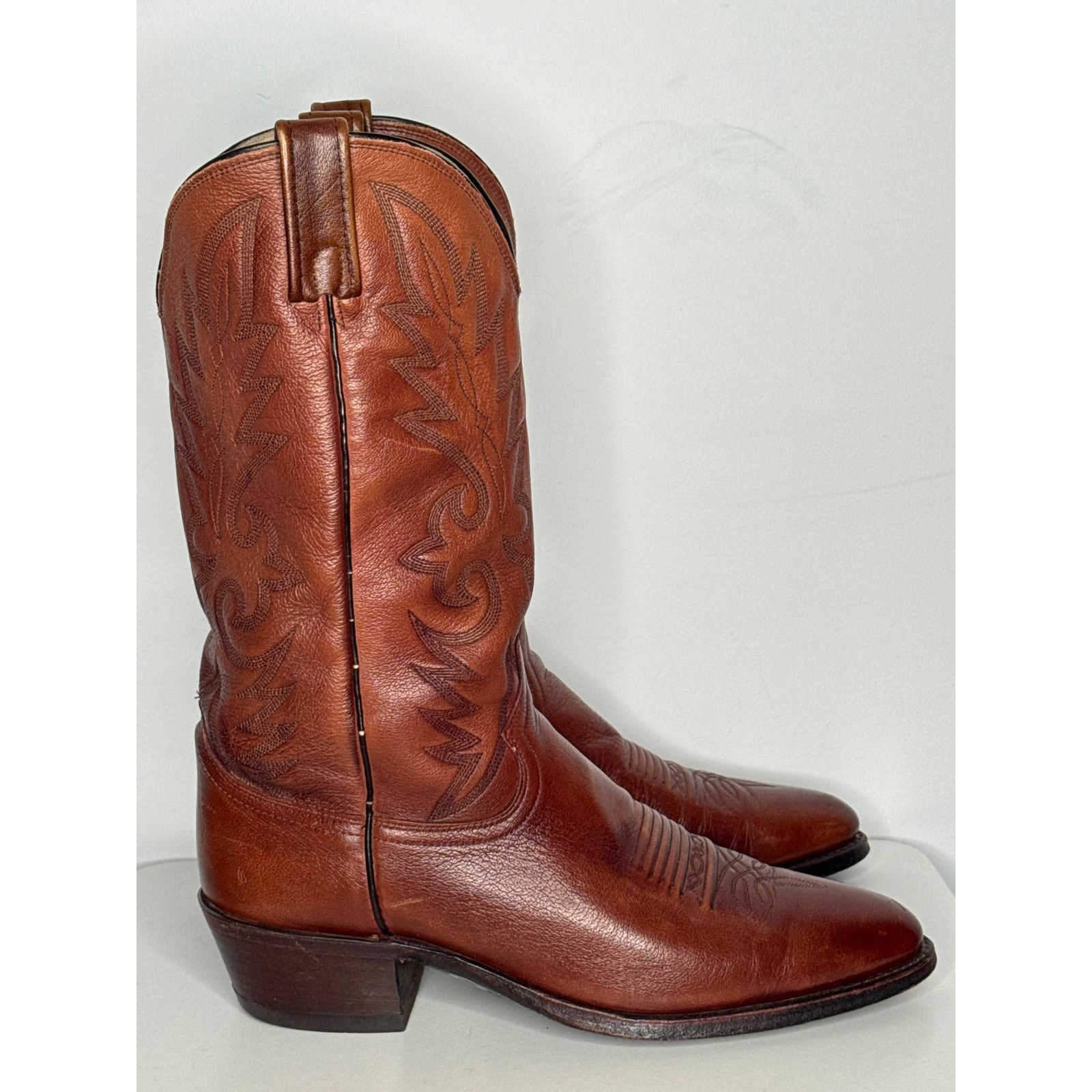 Dan Post 1990s Dan Post Brown Leather Western Cowboy Boots 10.5D Size US 10.5 / EU 43-44 - 4 Thumbnail