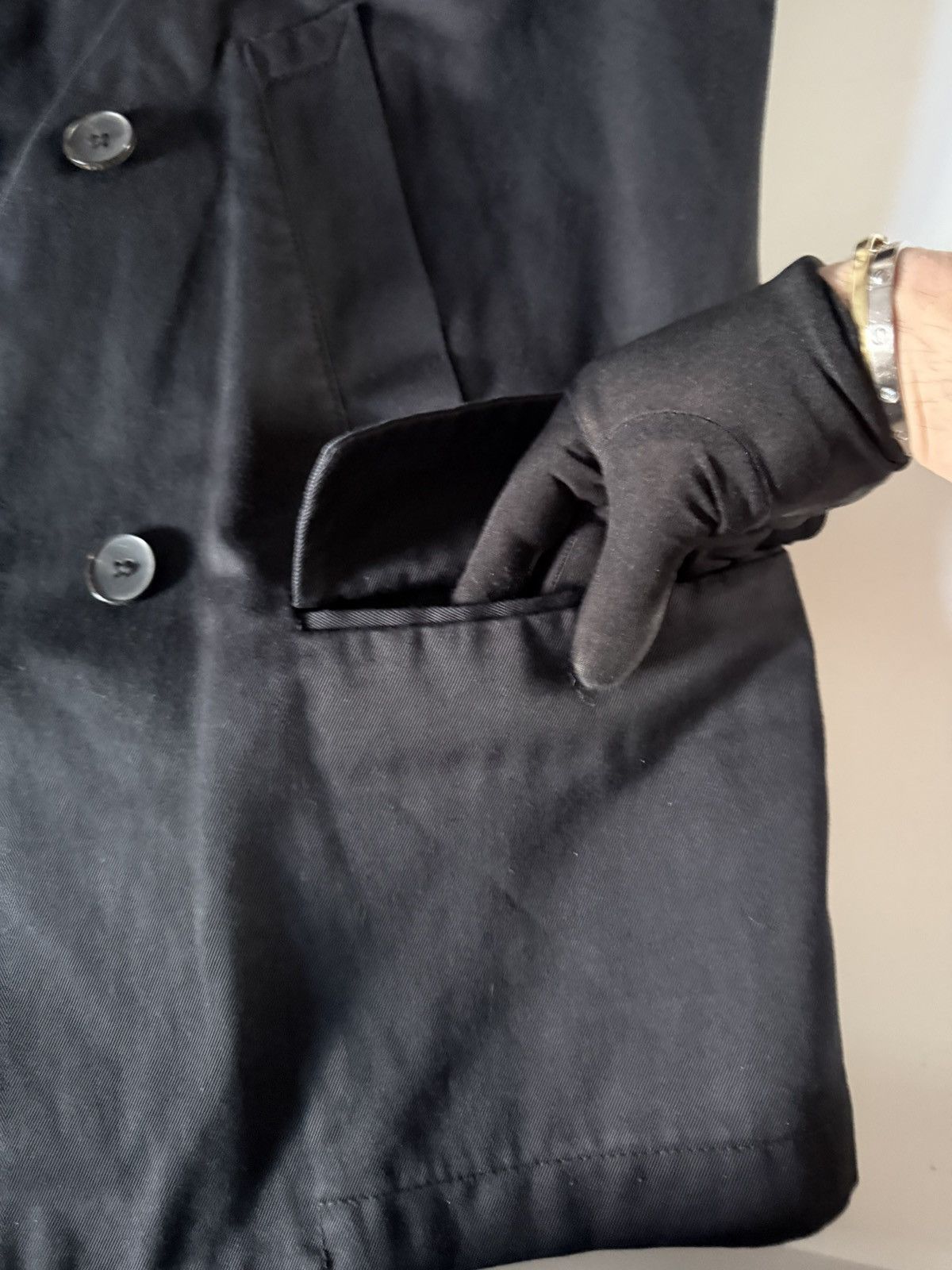 Gucci GUCCI-Black 100% Cotton Double-Breasted Jacket-Field Coat XL Size US L / EU 52-54 / 3 - 6 Thumbnail