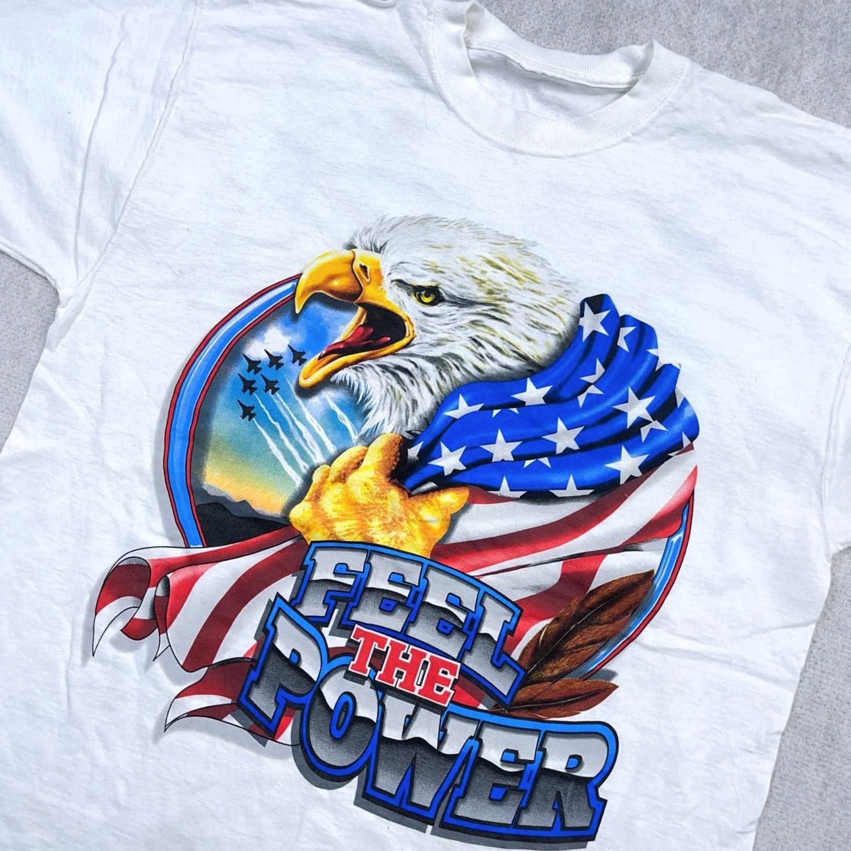 Vintage VINTAGE America Shirt Men XL White Tee USA 90s Logo Graphic Print Short Sleeve Crew Neck Cotton Knit Size US XL / EU 56 / 4 - 3 Thumbnail
