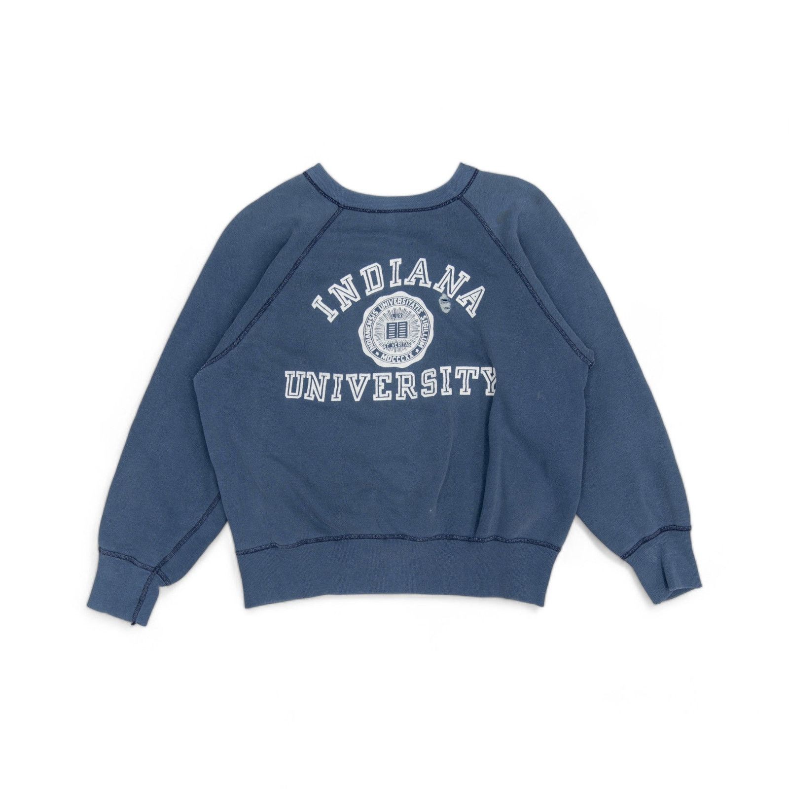 image of Vintage Indiana University Raglan Crewneck - 1960's in Blue, Men's (Size Large)