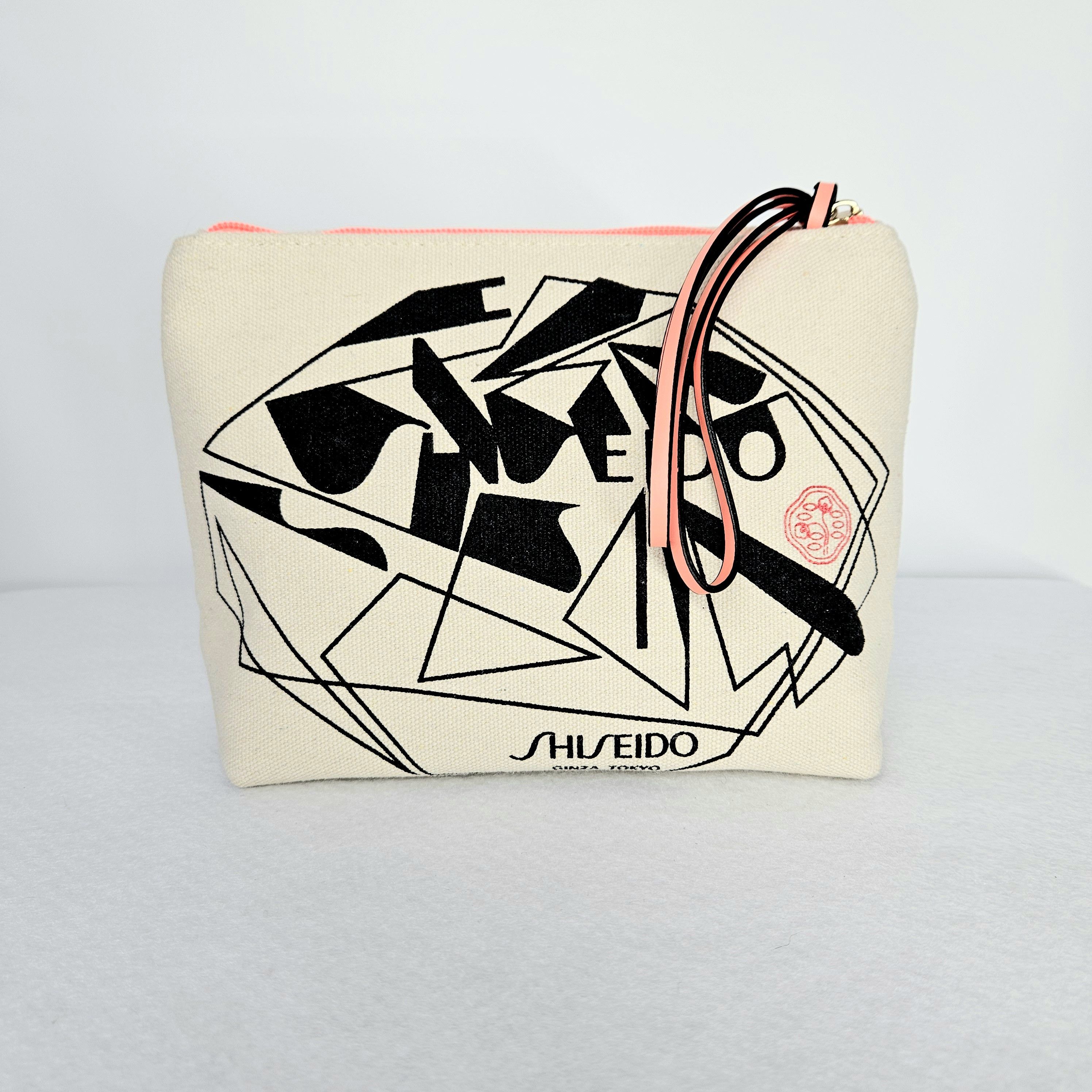 Other Shiseido 8x7x3.5" Cosmetics Bag Cotton Canvas Zipper Lined Size ONE SIZE - 2 Thumbnail