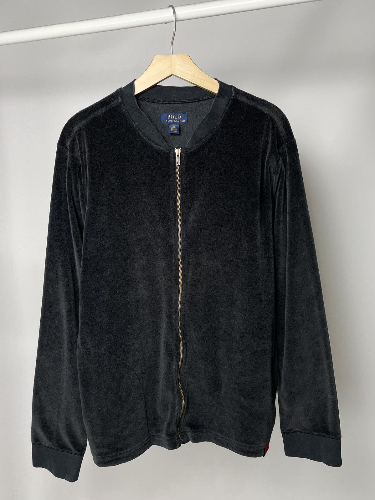 Polo Ralph Lauren Polo by Ralph Lauren 🎩 Black Velour Track Suit Zip up Jacket Size US L / EU 52-54 / 3 - 3 Thumbnail
