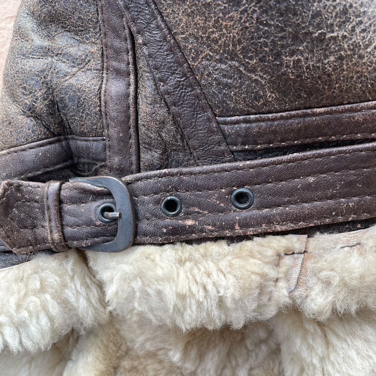 Genuine Leather VINTAGE SPRAZZO MODA SPORTIVO B3 SHEARLING FUR JACKET Size US L / EU 52-54 / 3 - 17 Thumbnail