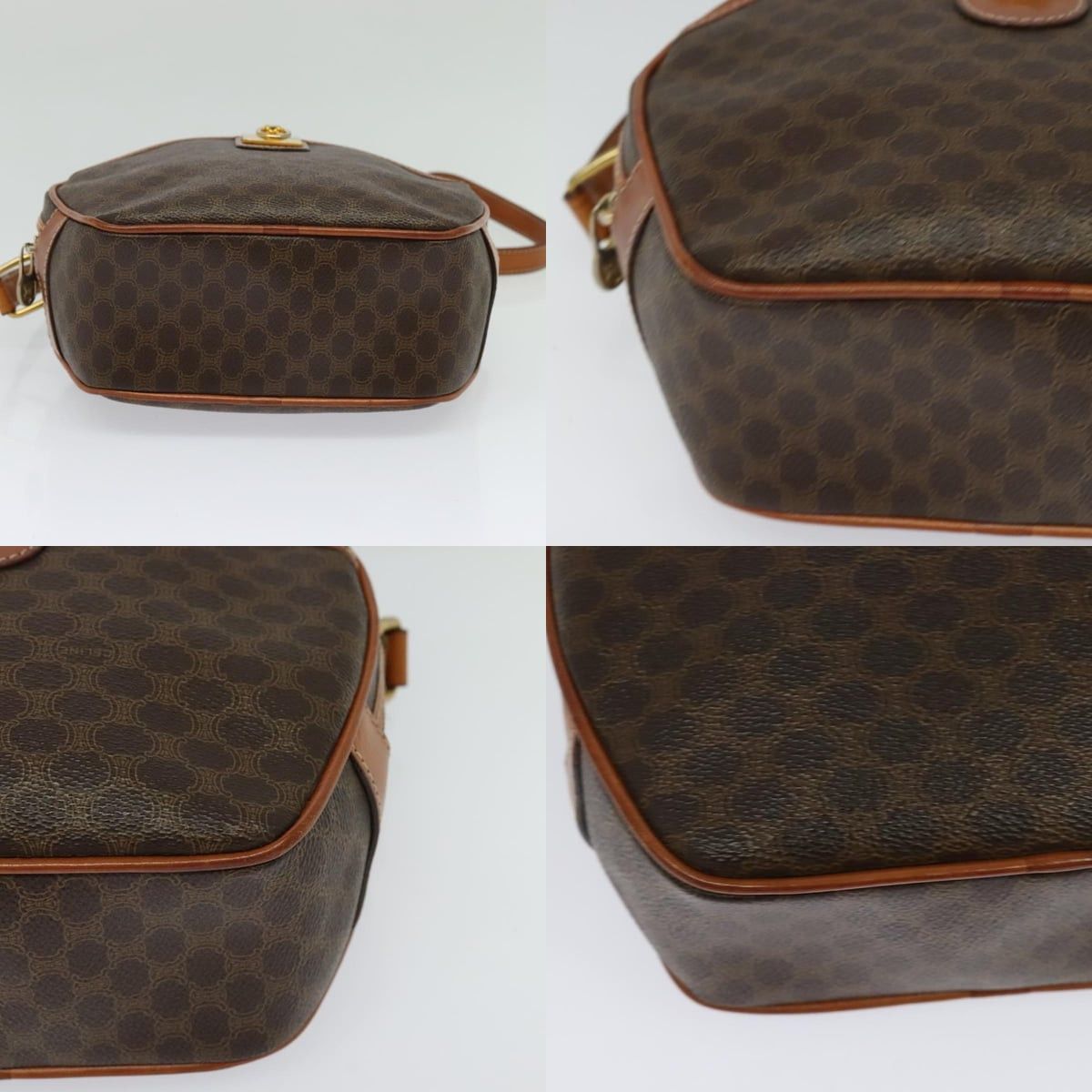 Celine CELINE Macadam Canvas Shoulder Bag Pvc Leather Brown Gold Size ONE SIZE - 10 Thumbnail