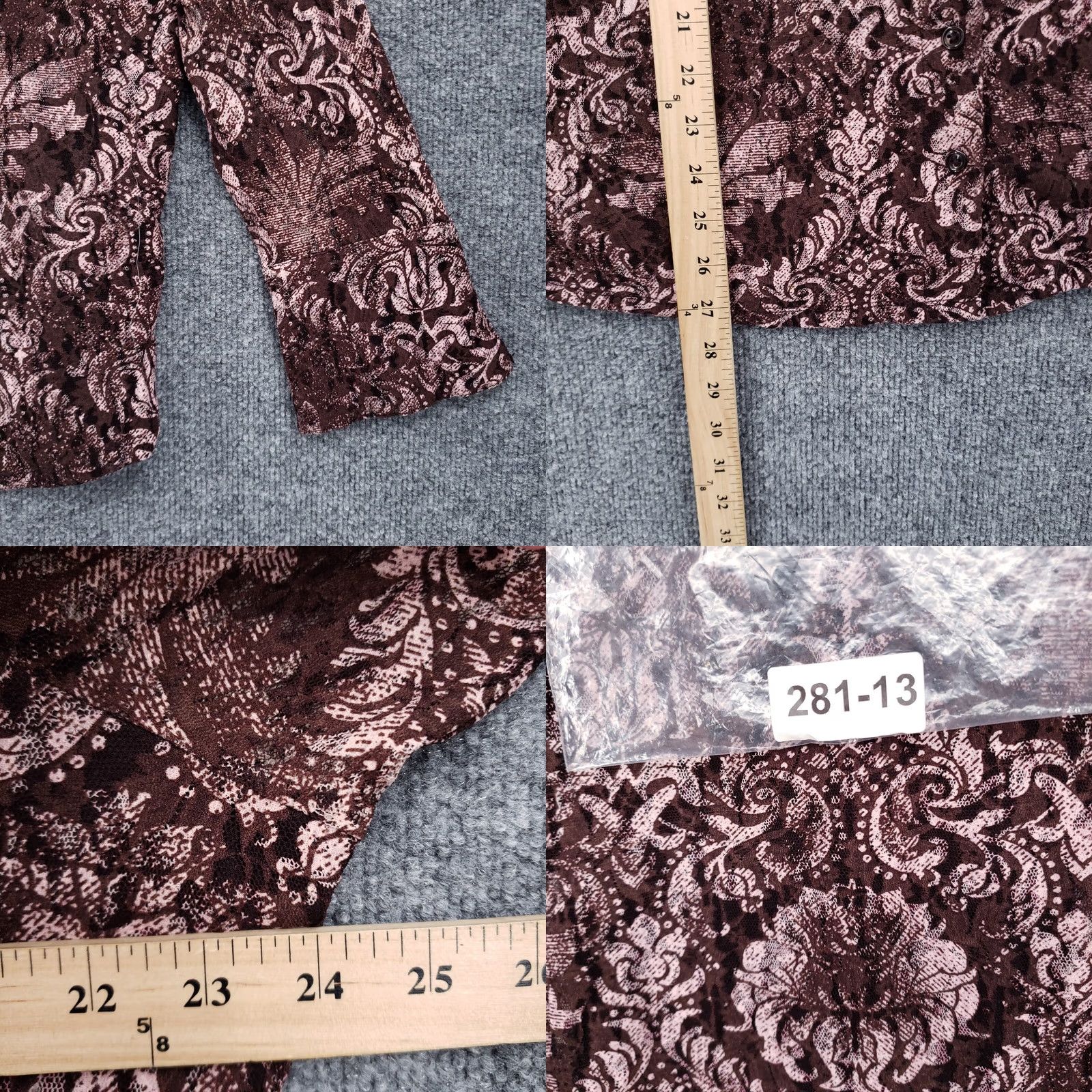 Vintage INC International Concepts Shirt Womens 2X Brown Women Plus Button Paisley Nylon Top Size XXL / US 16-18 / IT 52-54 - 8 Thumbnail