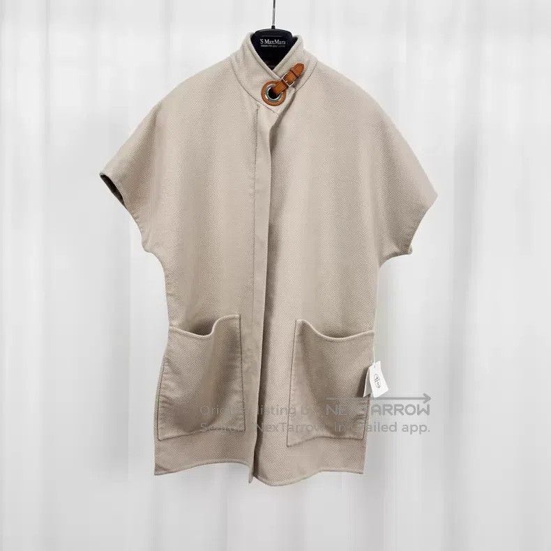 Hermes Hermes Beige Leather Patch Cashmere Waistcoat Jacket Size XXS / US 00 / IT 34 - 1 Thumbnail