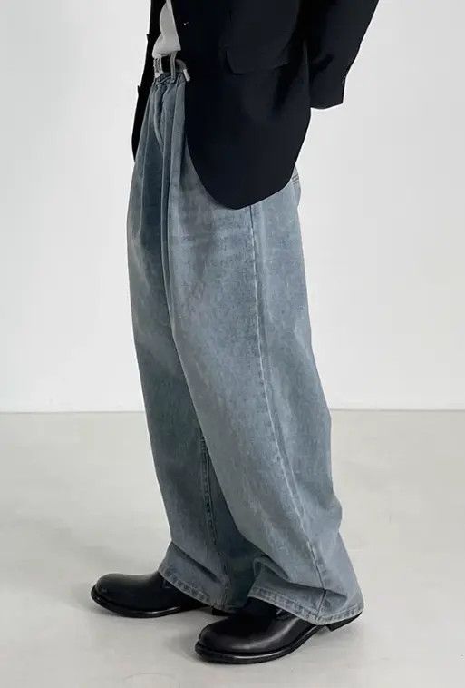 Japanese Brand Light blue vintage washed trendy straight jeans Size US 32 / EU 48 - 4 Thumbnail