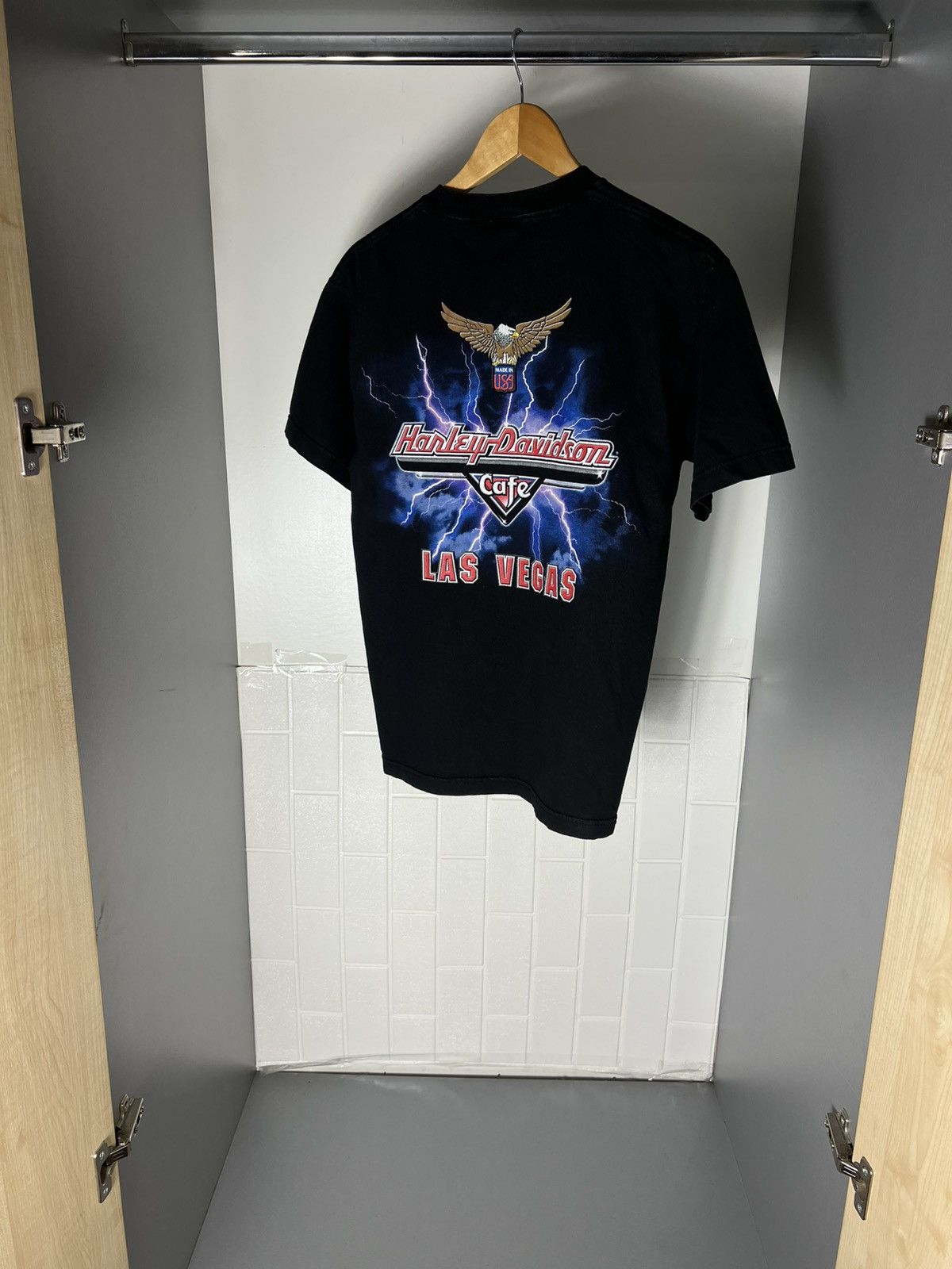 Harley Davidson VINTAGE HARLEY DAVIDSON MOTORCYCLE DOUBLE PRINTED Y2K 90s Size US S / EU 44-46 / 1 - 8 Thumbnail