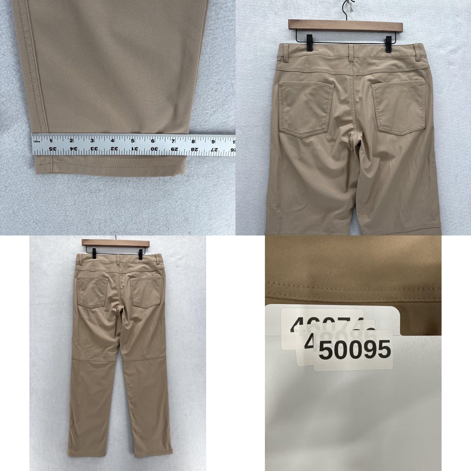 Vintage OneDayAway Pants Mens 34x30 Beige 5-Pocket Casual Performance Stretch Tech Golf Shirt? Size US 34 / EU 50 - 8 Thumbnail