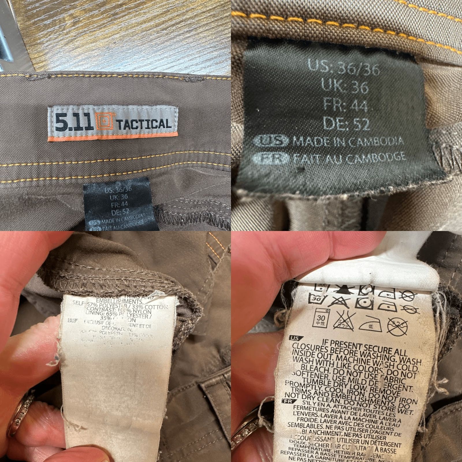 Vintage VINTAGE 5.11 Tactical Pants Mens 36 Cargo Work Pants Brown Cargo Workwear Mens Regular 33in Inseam Size US 36 / EU 52 - 8 Thumbnail