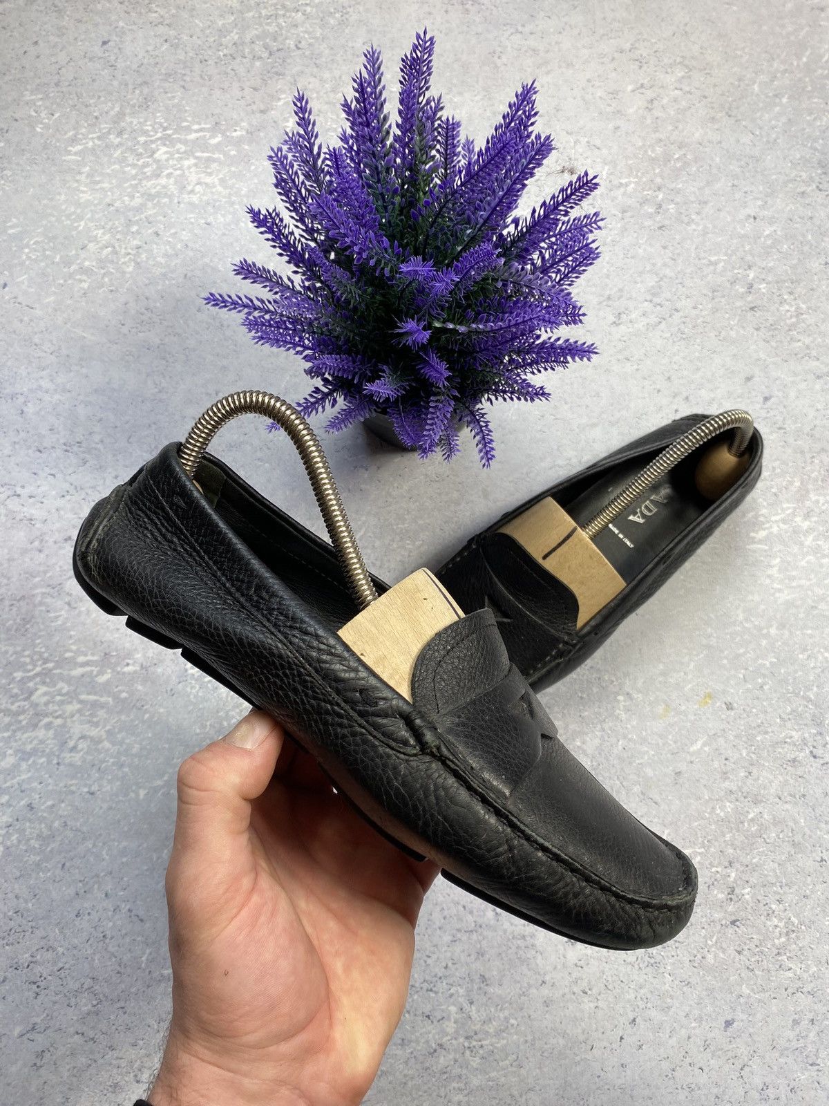 Prada Prada Black Leather Loafers Size EUR 37.5 Size US 5 / EU 37 - 1 Thumbnail