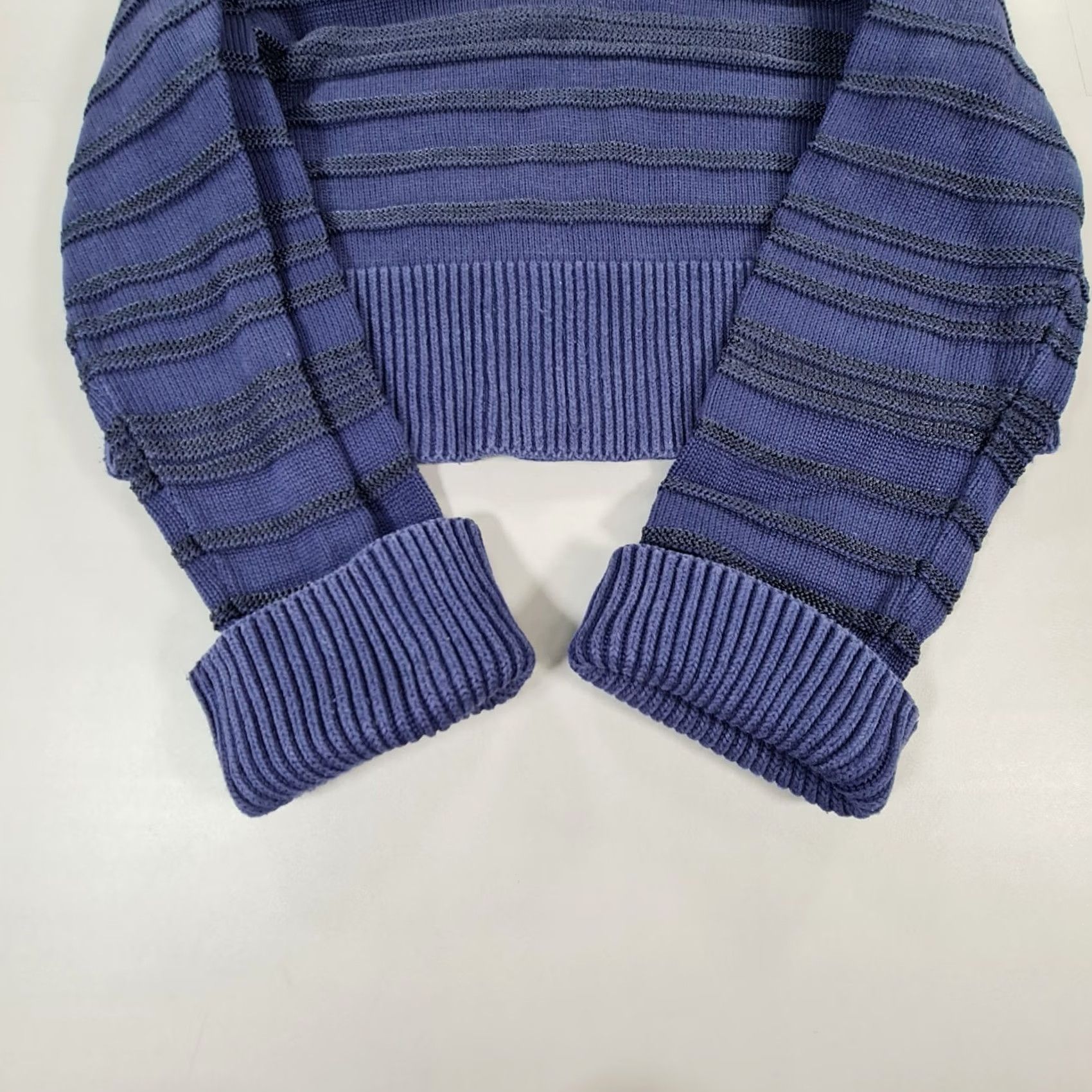 ME+EM ME+EM Womens Jumper Blue Medium Cotton Knitted Crew Pullover Striped Size M / US 6-8 / IT 42-44 - 4 Thumbnail