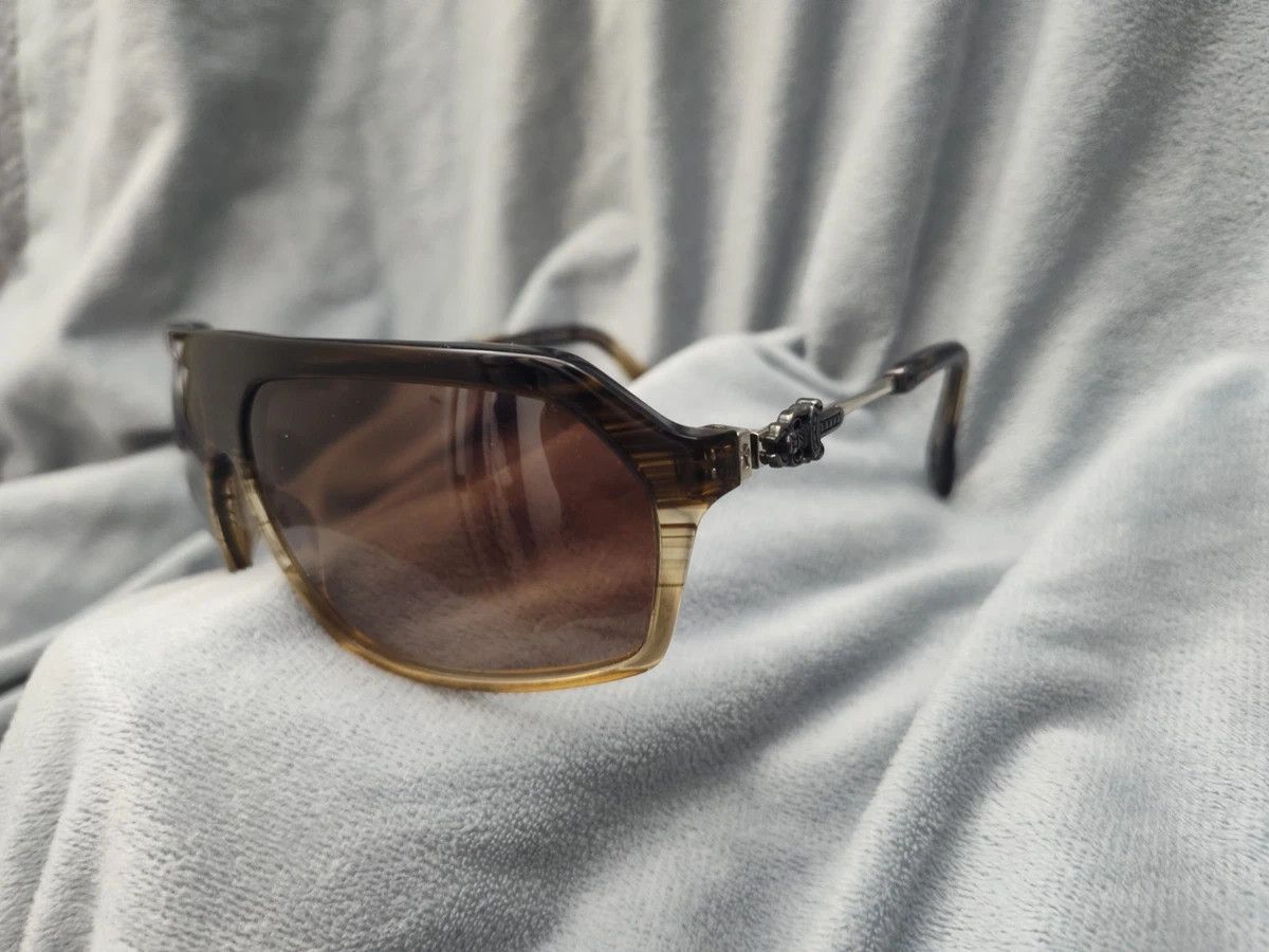 Chrome Hearts Chrome Hearts Nooner Sunglasses Brown Leather Aviator Size ONE SIZE - 6 Thumbnail
