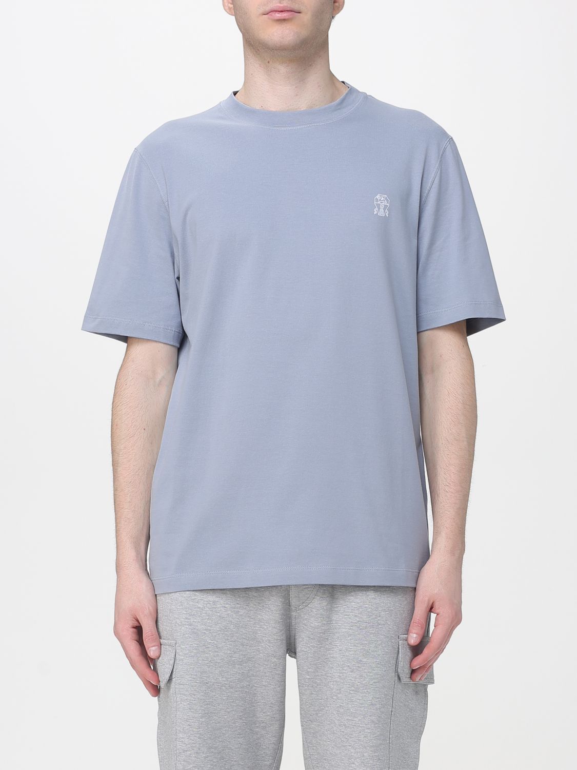 Brunello Cucinelli Brunello Cucinelli T-Shirt Men Gnawed Blue Size US XXL / EU 58 / 5 - 1 Thumbnail