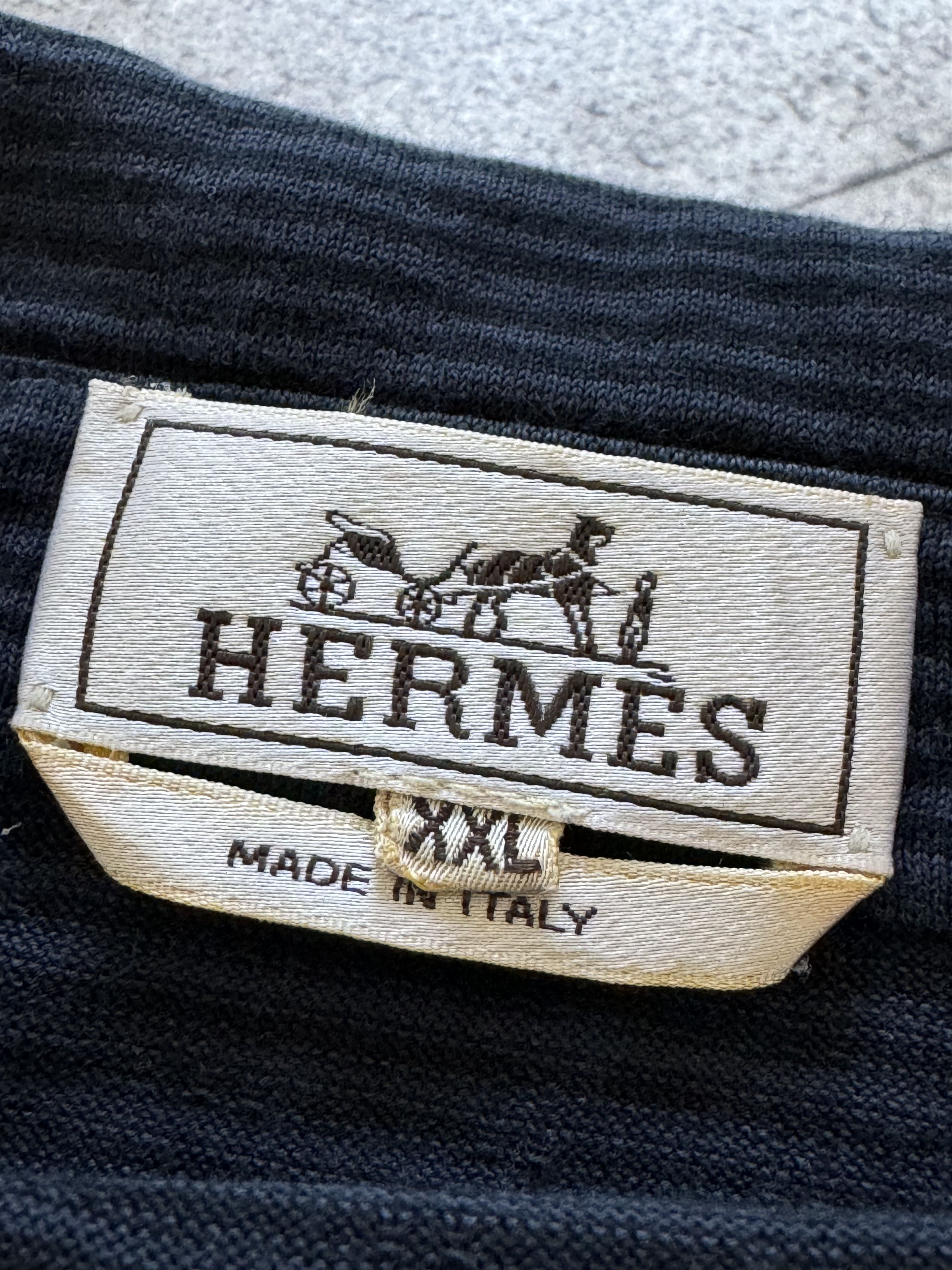 Hermes Hermes Paris Men Polo Shirt Striped Cotton size XL Size US XL / EU 56 / 4 - 5 Thumbnail