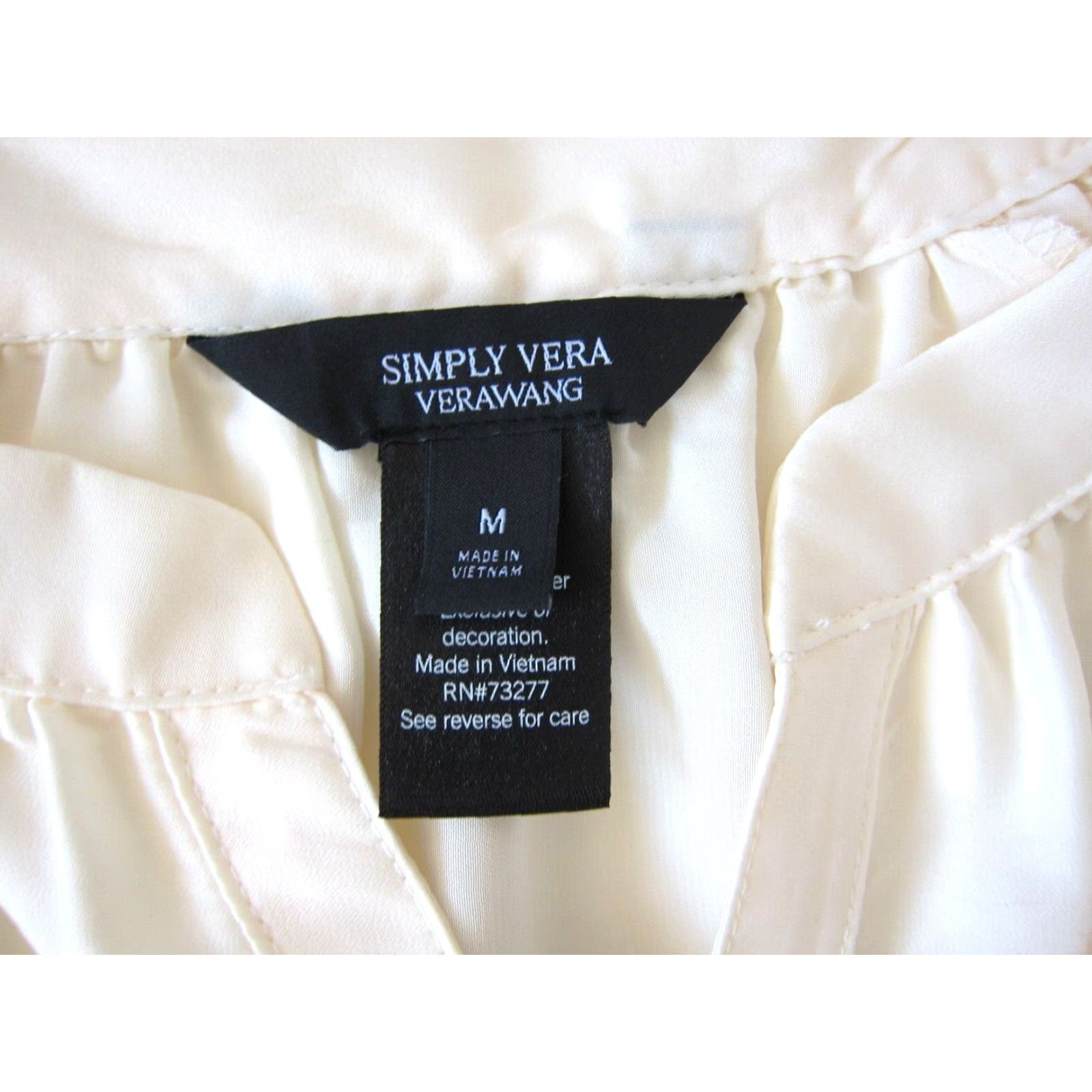 Vintage Simply Vera Wang Blouse Tunic 3/4 Sleeve Tie Dye M Ivory Pink Brown Ladies Size M / US 6-8 / IT 42-44 - 4 Thumbnail