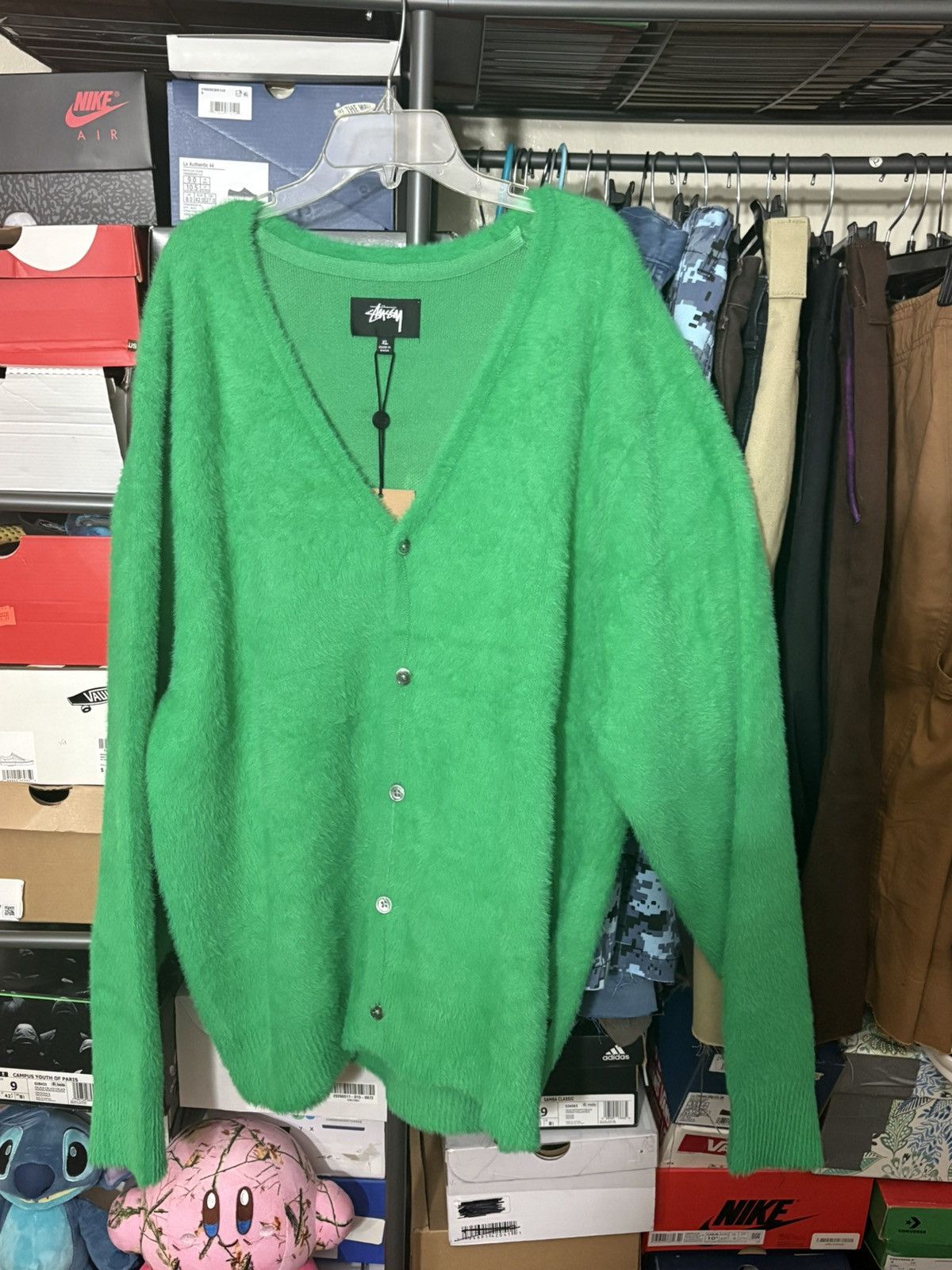 Stussy Stussy Shaggy Cardigan Lime | Grailed