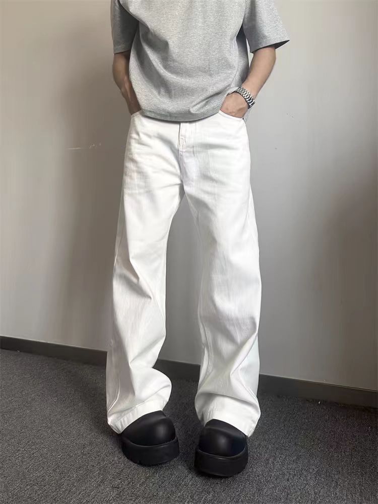 Japanese Brand × Jean High Street White Wide Leg Straight Leg Casual Jeans Size US 32 / EU 48 - 1 Thumbnail