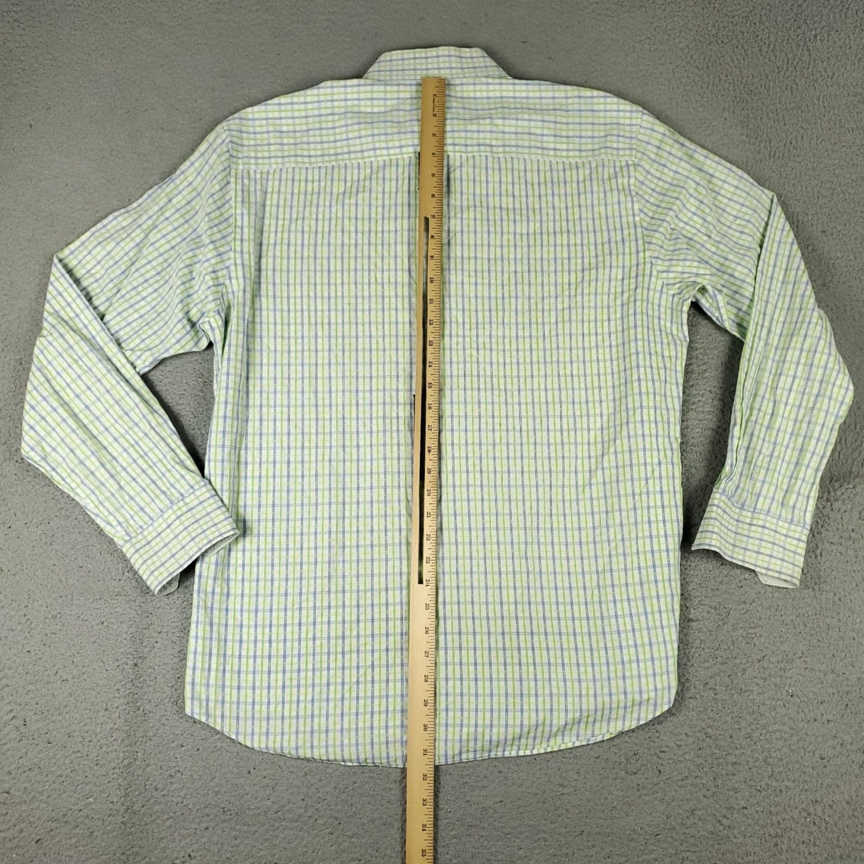 BUGATCHI Bugatchi Shirt Mens XL Green Blue Plaid Shaped Fit Button Up Long Sleeve Size US XL / EU 56 / 4 - 6 Thumbnail