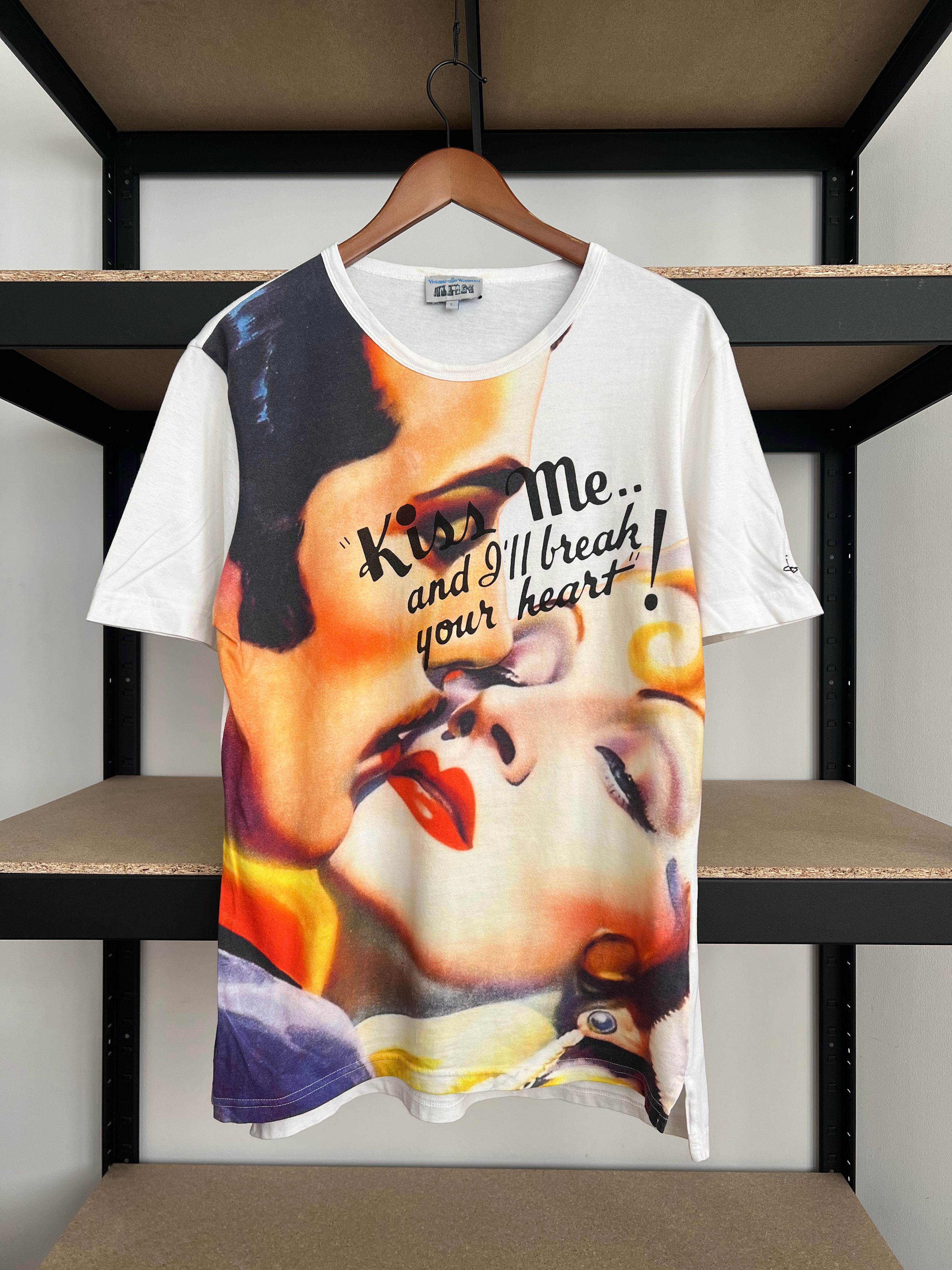 Pre-owned Vintage X Vivienne Westwood Vintage Vivienne Westwood Kiss Me.. White T-shirt