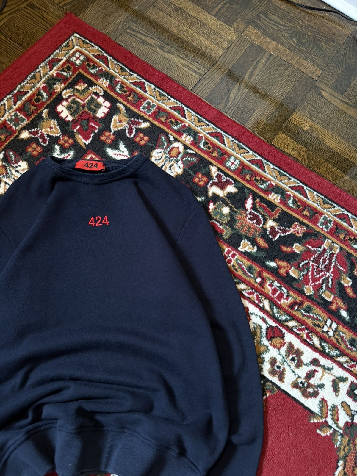 424 424 Embroidered Sweatshirt Crewneck Size Medium Navy Blue Size US M / EU 48-50 / 2 - 5 Thumbnail