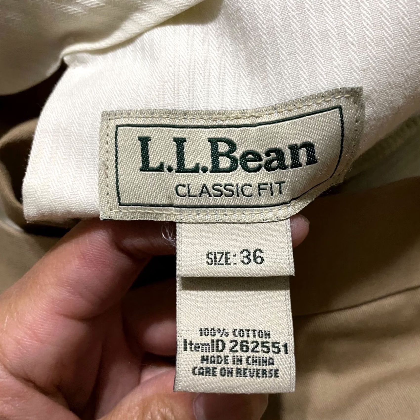 Vintage L.L. Bean Mens Pants Beige Classic Fit Flat Front Mid Rise 34 Inseam Straight 36 Size Regular Pants Mens Beige Size US 36 / EU 52 - 3 Thumbnail