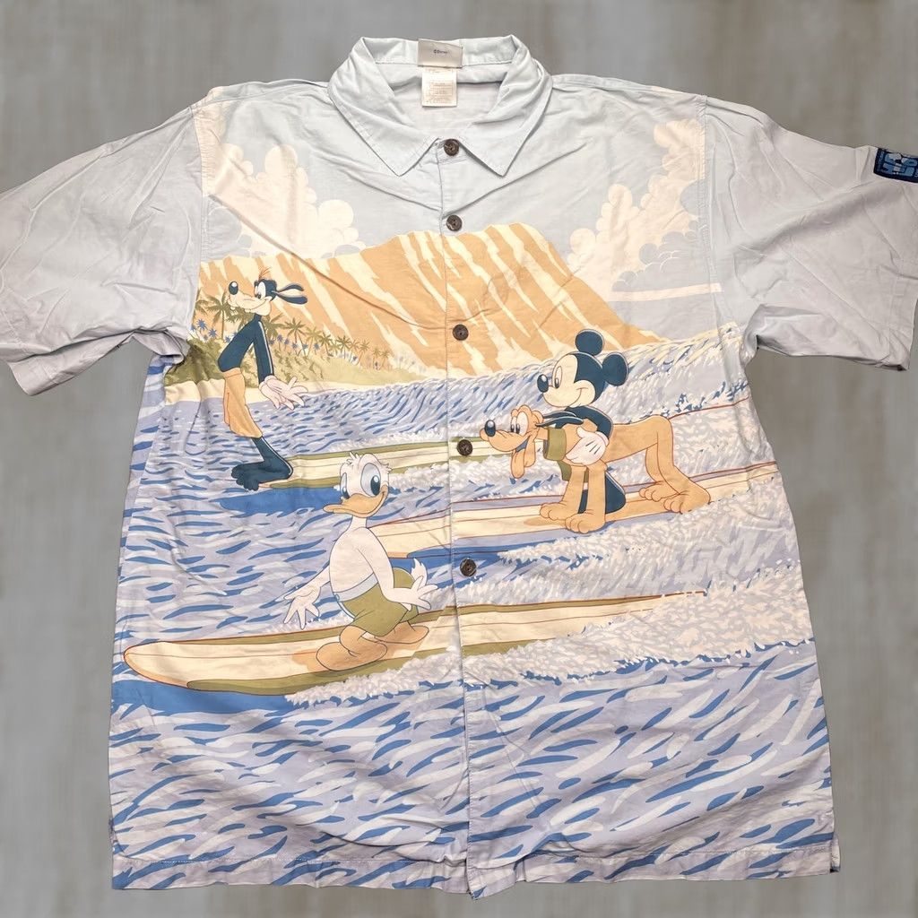 ALOHAS VINTAGE Disneyland Resort Hang Loose Shirt Mens L Hawaiian Aloha Mickey Donald Surf Size US L / EU 52-54 / 3 - 1 Thumbnail