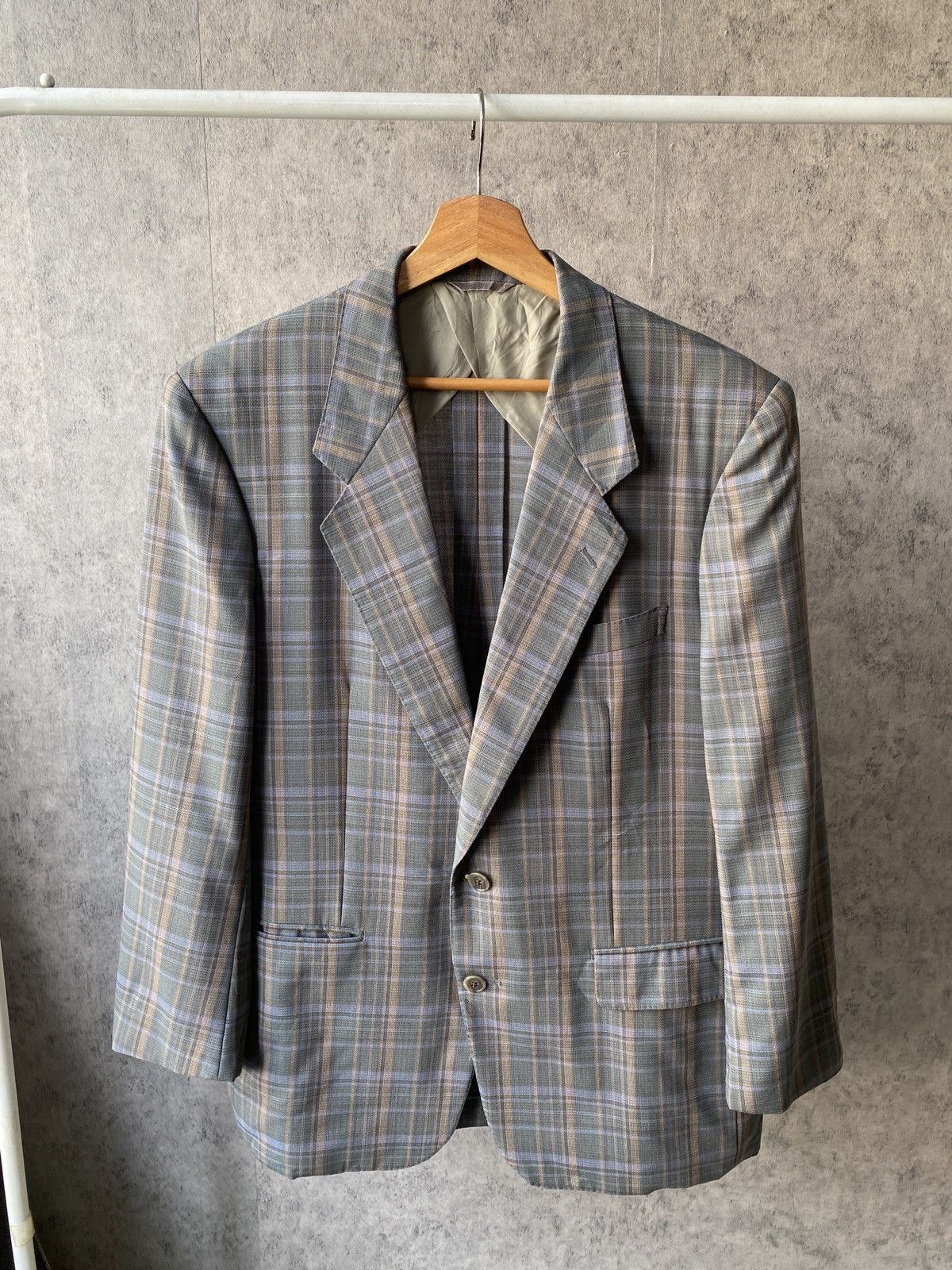 Balenciaga Vintage 90s Balenciaga Paris Plaid Design Blazer Size US L / EU 52-54 / 3 - 1 Thumbnail