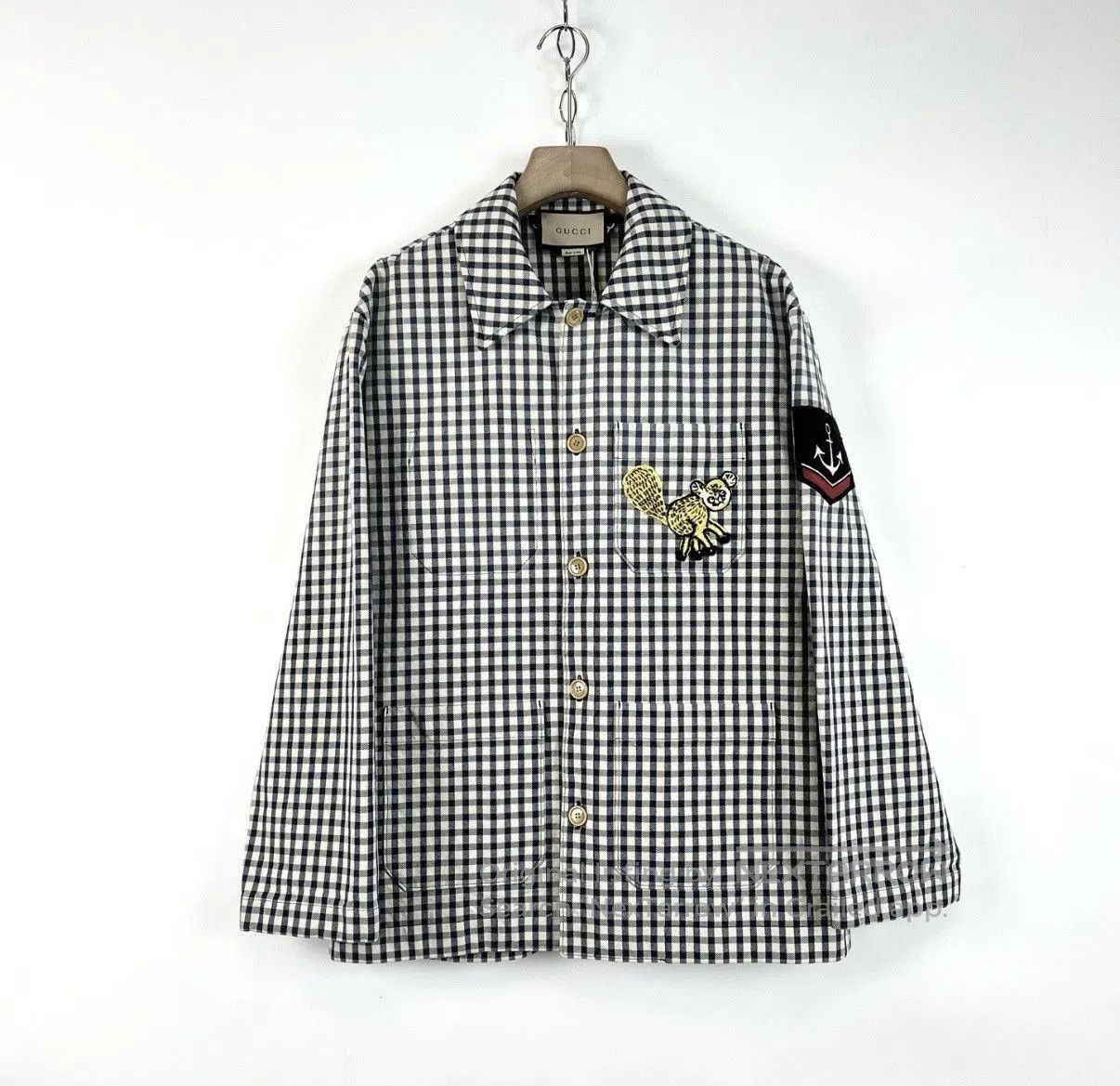 Gucci Black Checkered Long Sleeve Button-Up Shirt. Size US S / EU 44-46 / 1 - 1 Thumbnail