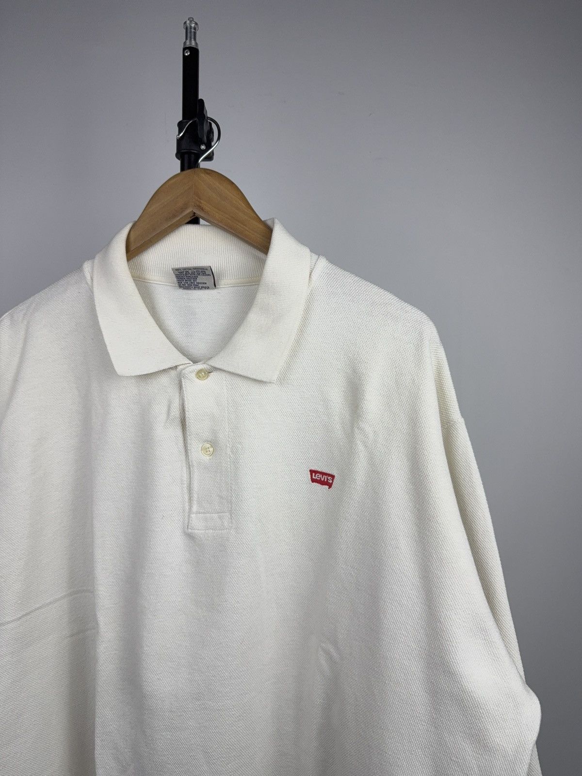 Levi's Vintage Clothing Retro 90s USA Levi’s White Long Sleeve Polo Shirt Red Tab XL Size US XL / EU 56 / 4 - 2 Thumbnail