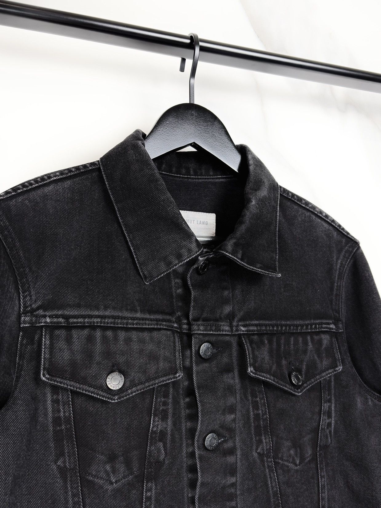 Helmut Lang SS03 Helmut Lang Vintage Black 2 Pocket Trucker Denim Jacket Size US S / EU 44-46 / 1 - 3 Thumbnail