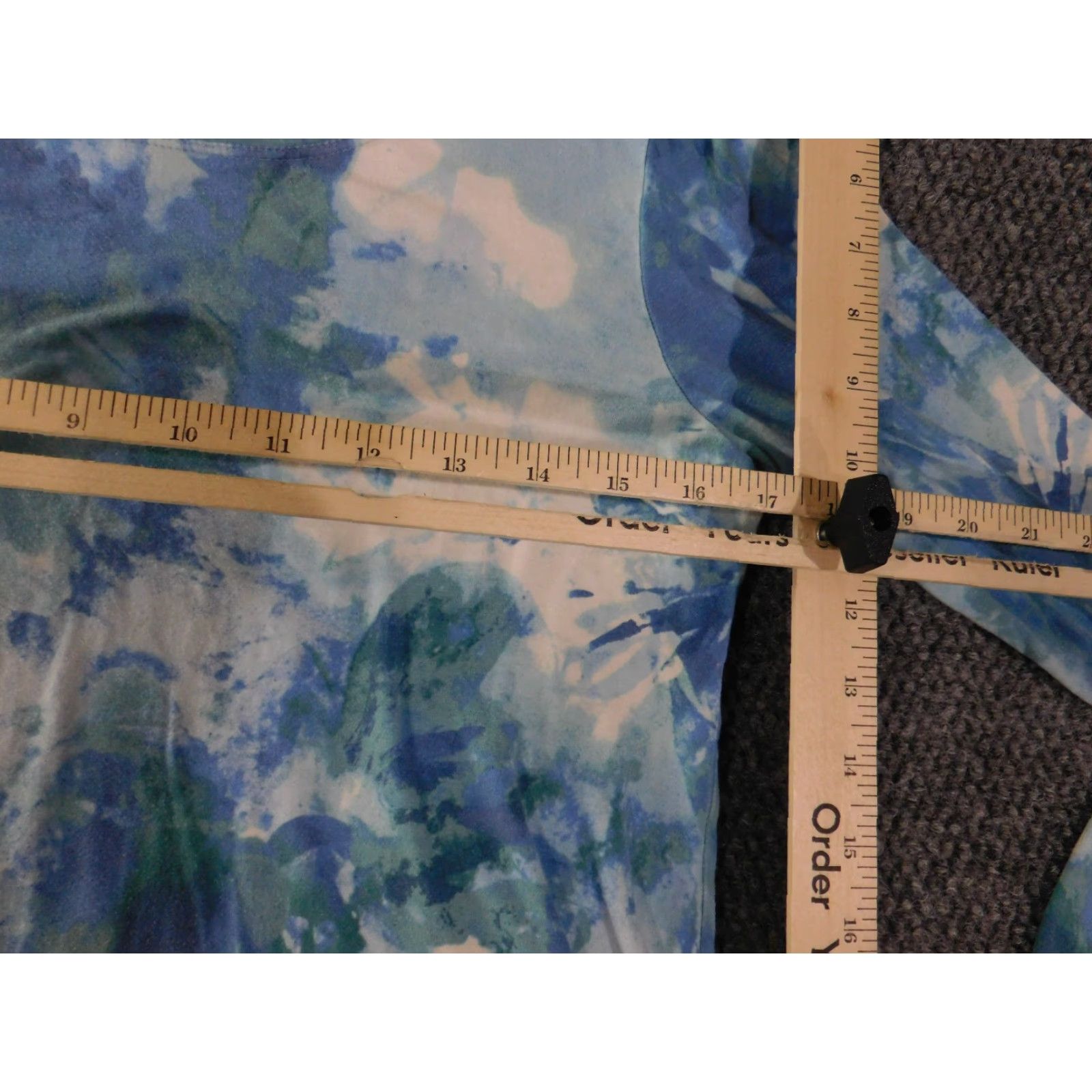 Vintage Chico's Blouse Shirt Women 0 Blue Floral Abstract Knit Rayon Spandex Lightweight Casual Size XS / US 0-2 / IT 36-38 - 6 Thumbnail